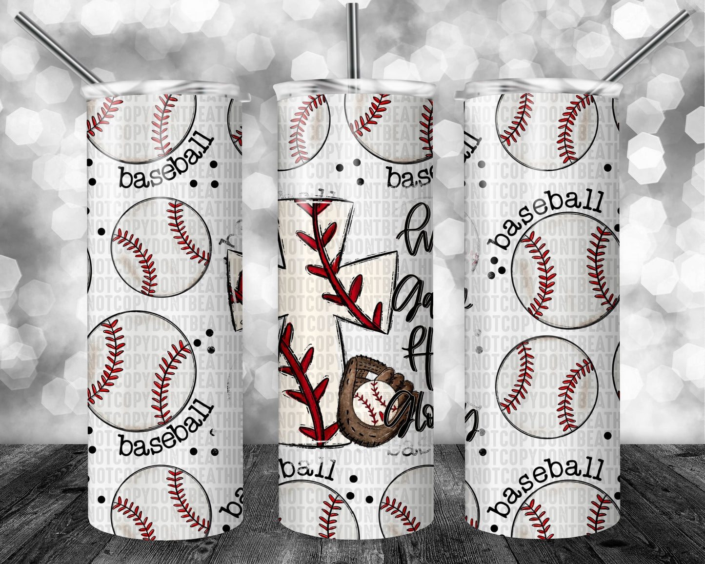 My Game His Glory Baseball 20oz Tumbler