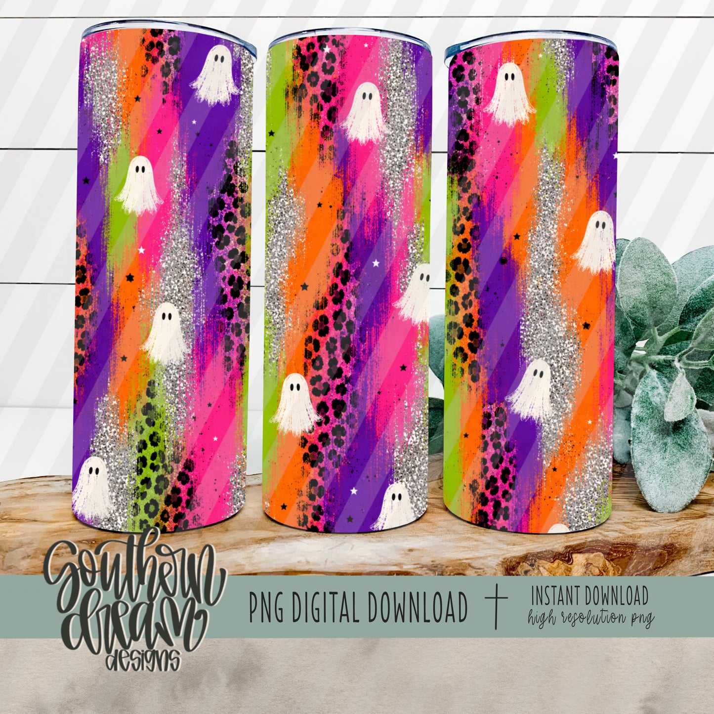 Neon Ghosties Brushstroke Collage Digital Paper (Not Seamless)