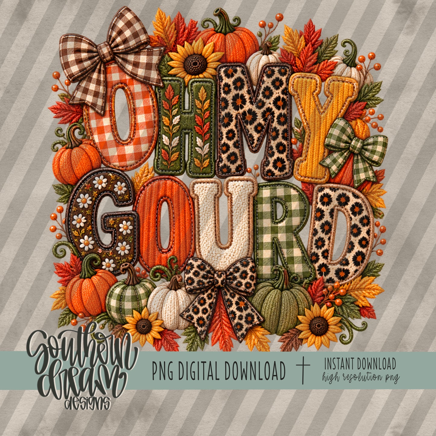 Oh My Gourd Faux Embroidery