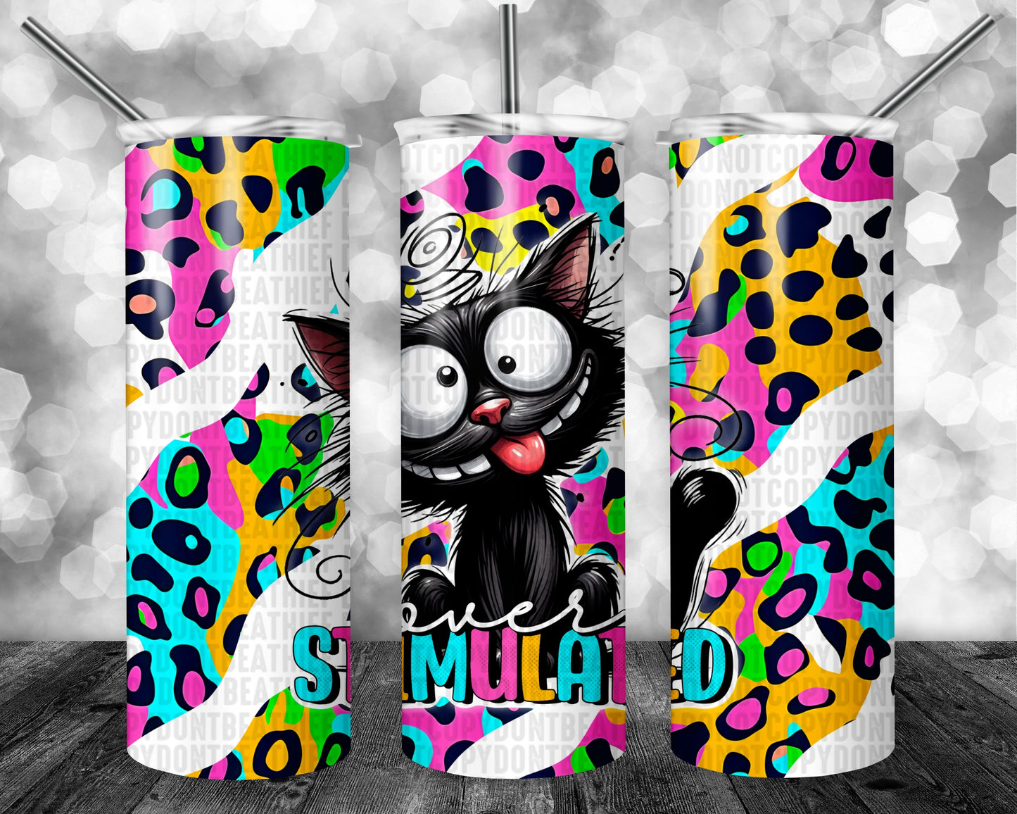 Overstimulated Cat 20oz Tumbler