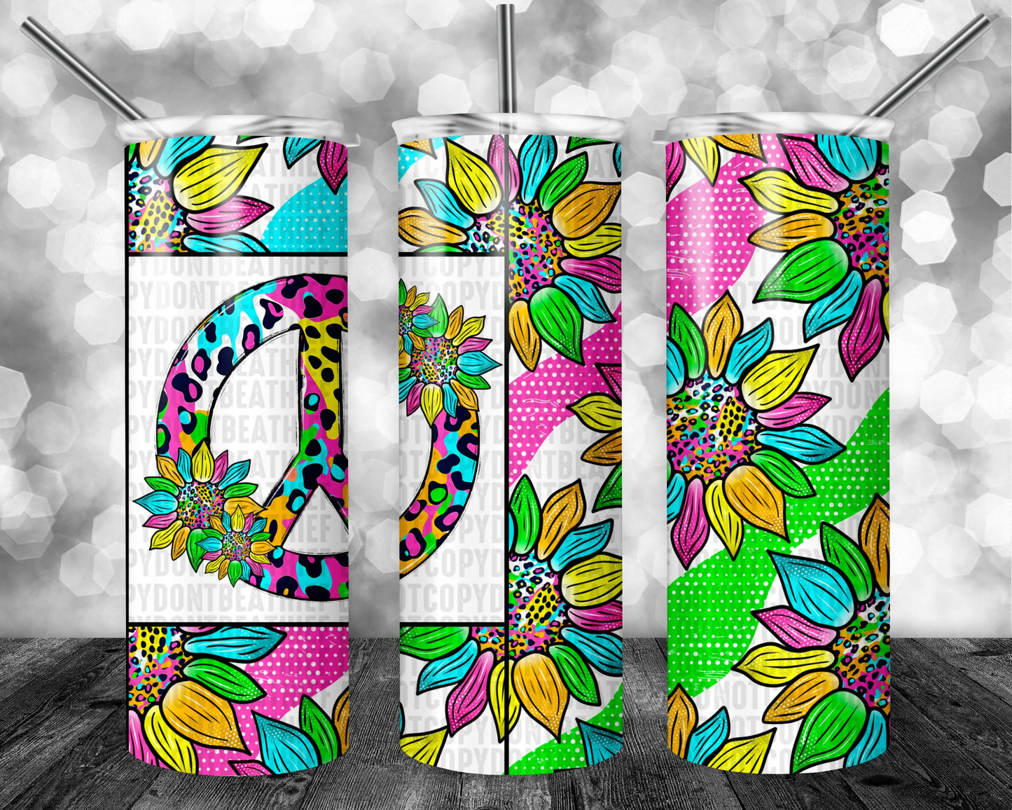 Leopard Sunflowers Peace 20oz Tumbler