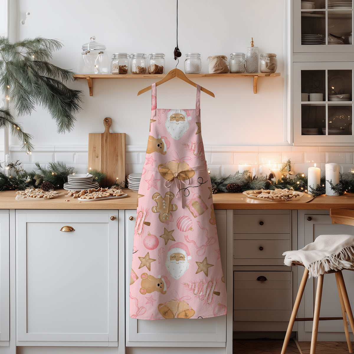 Pink Christmas with Santa Seamless Bundle