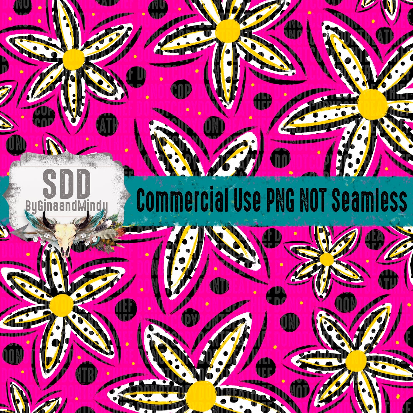Pink and Yellow Flower Digital Bundle (Commercial Use Allowed)