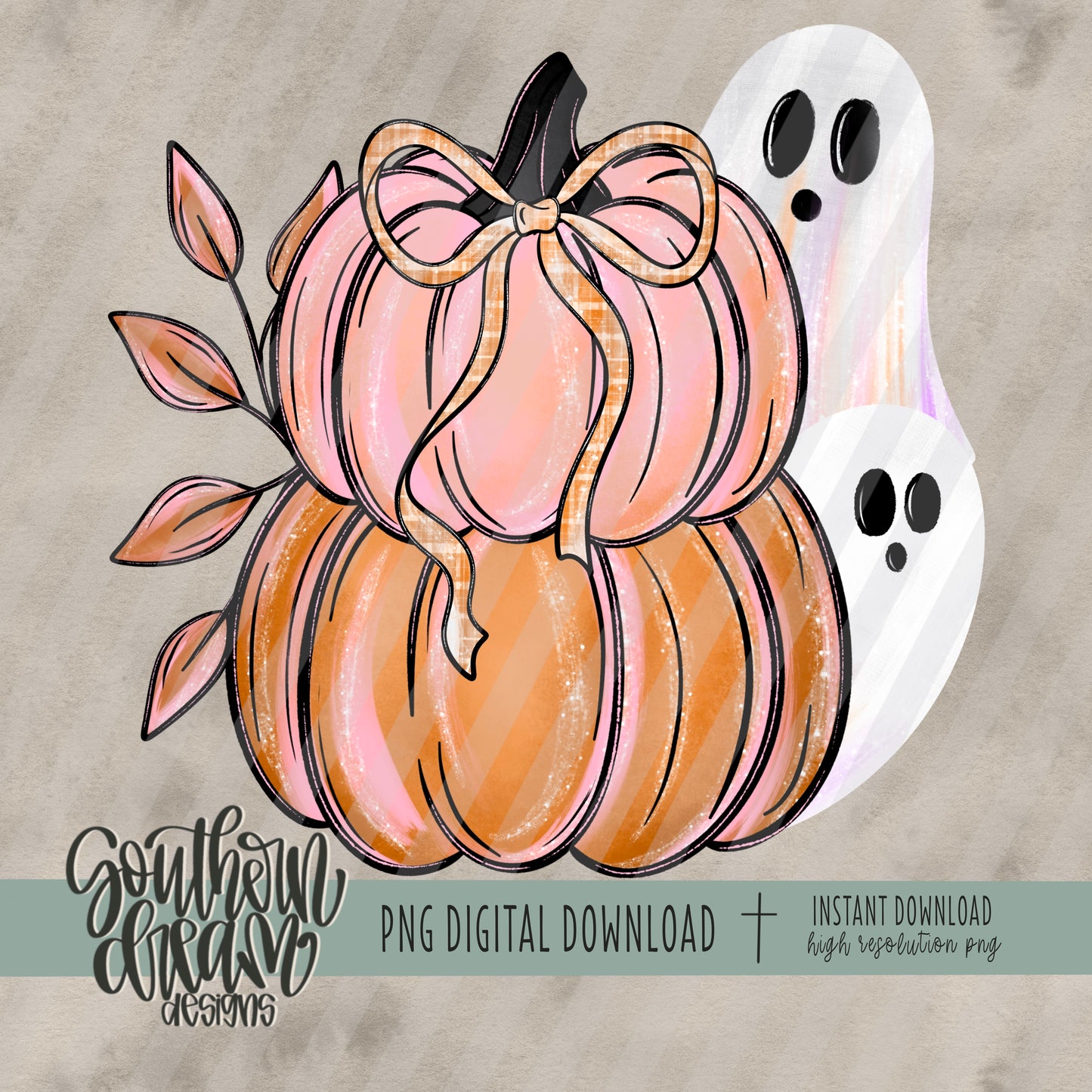 Pastel Fall Halloween Pumpkins & Ghosts