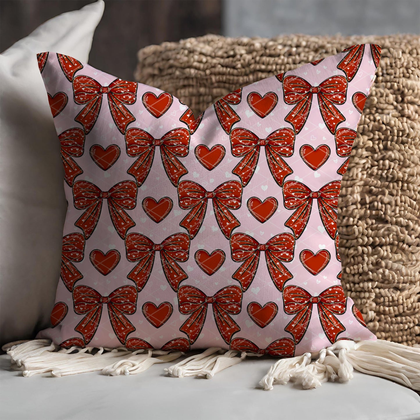 Red Hearts & Bows Seamless Bundle