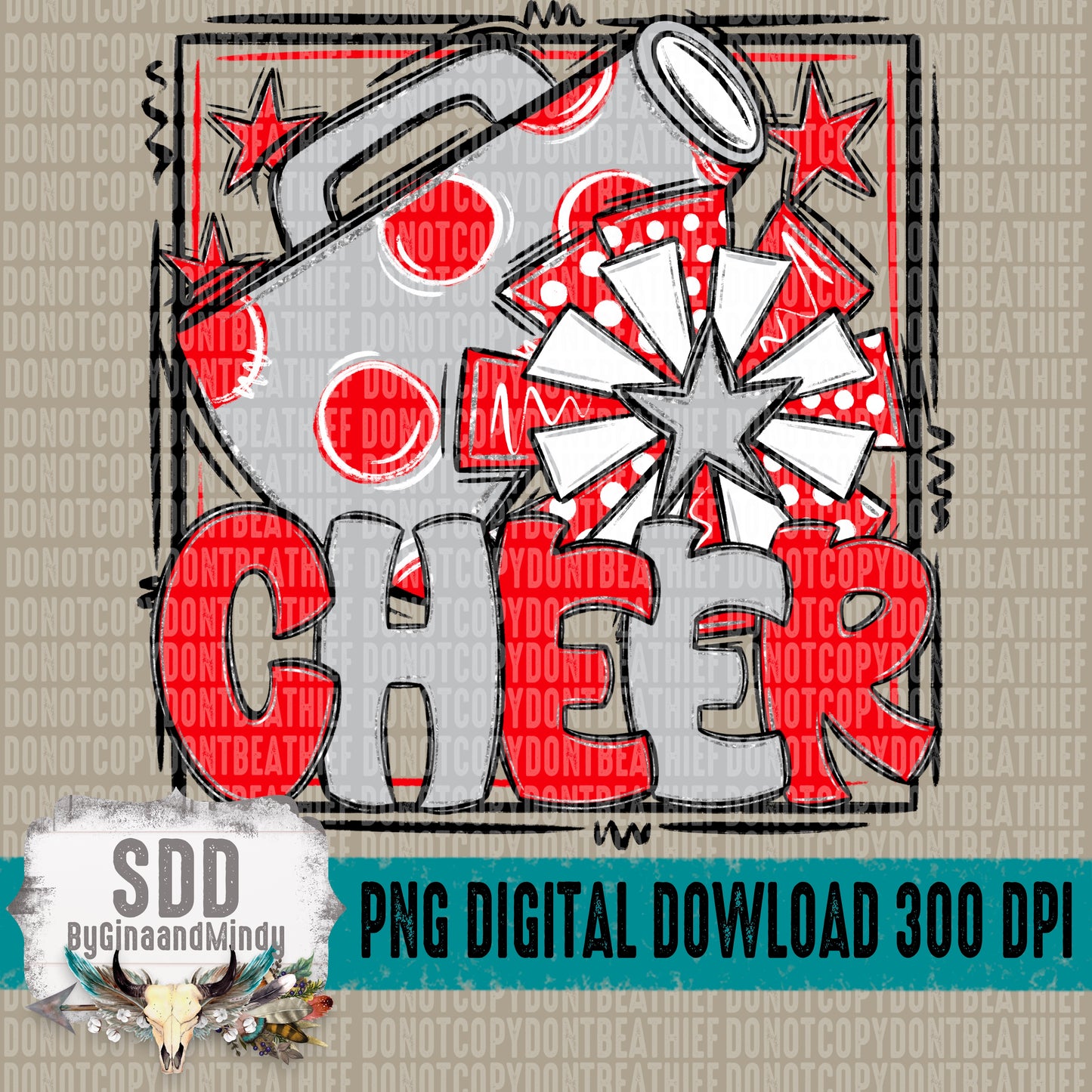 Cheer Bundle; Red & Grey