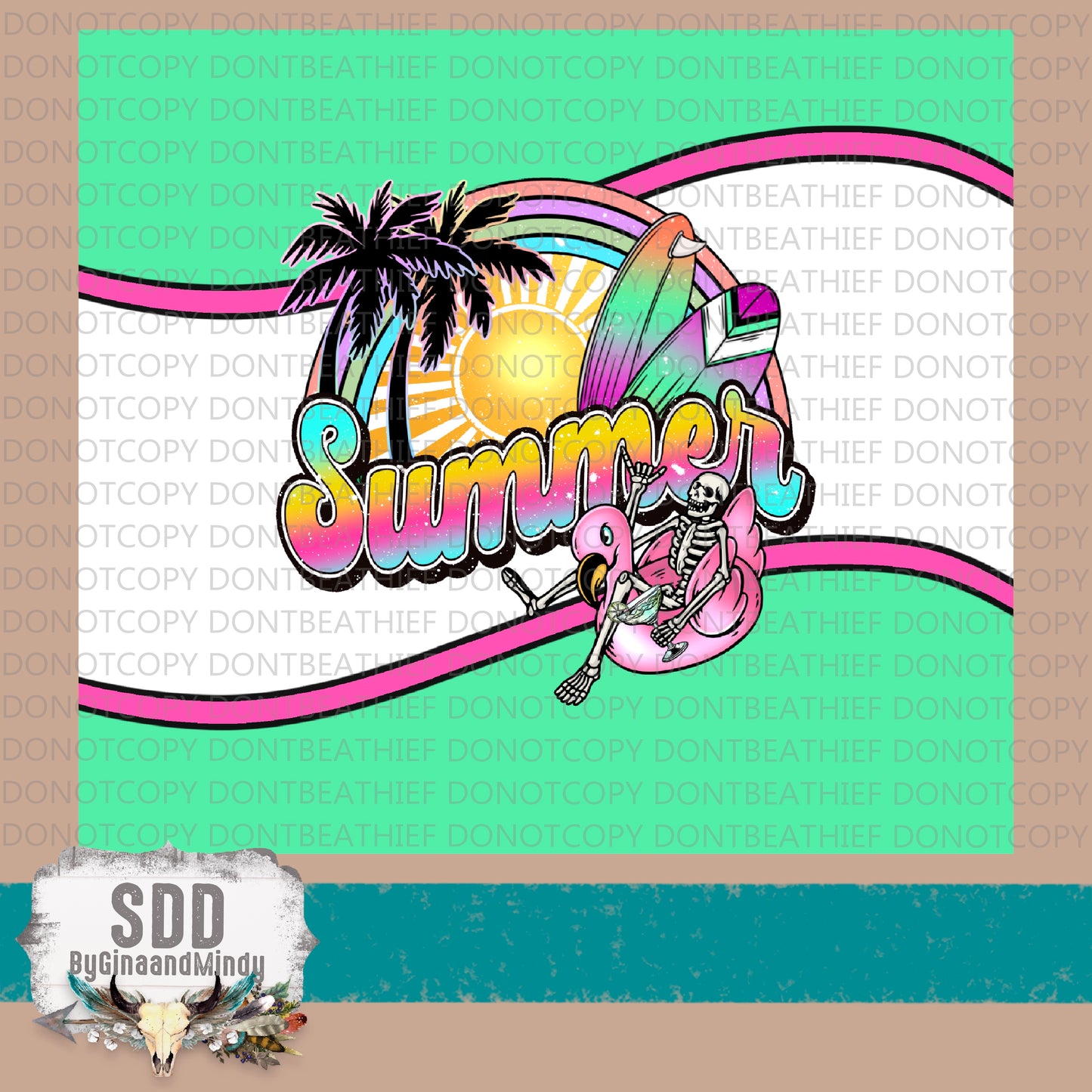 Retro Summer Vibes 20oz Digital Tumbler