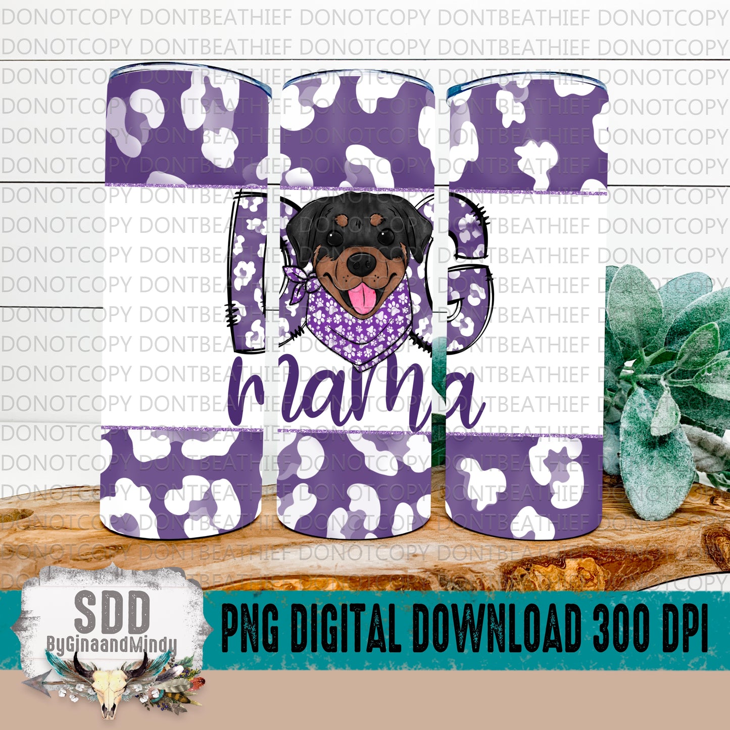 Rottweiler Dog Mama Digital Tumbler