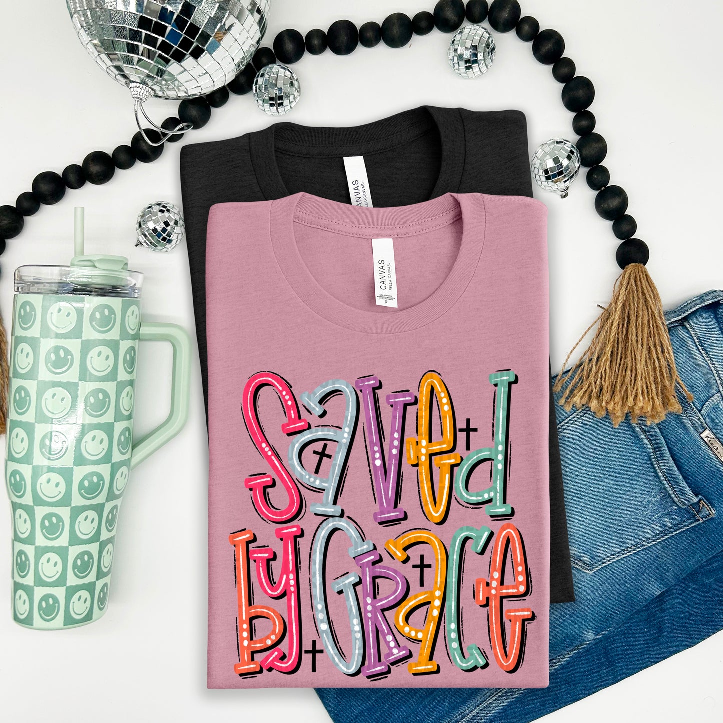 Saved by Grace Doodle Letters