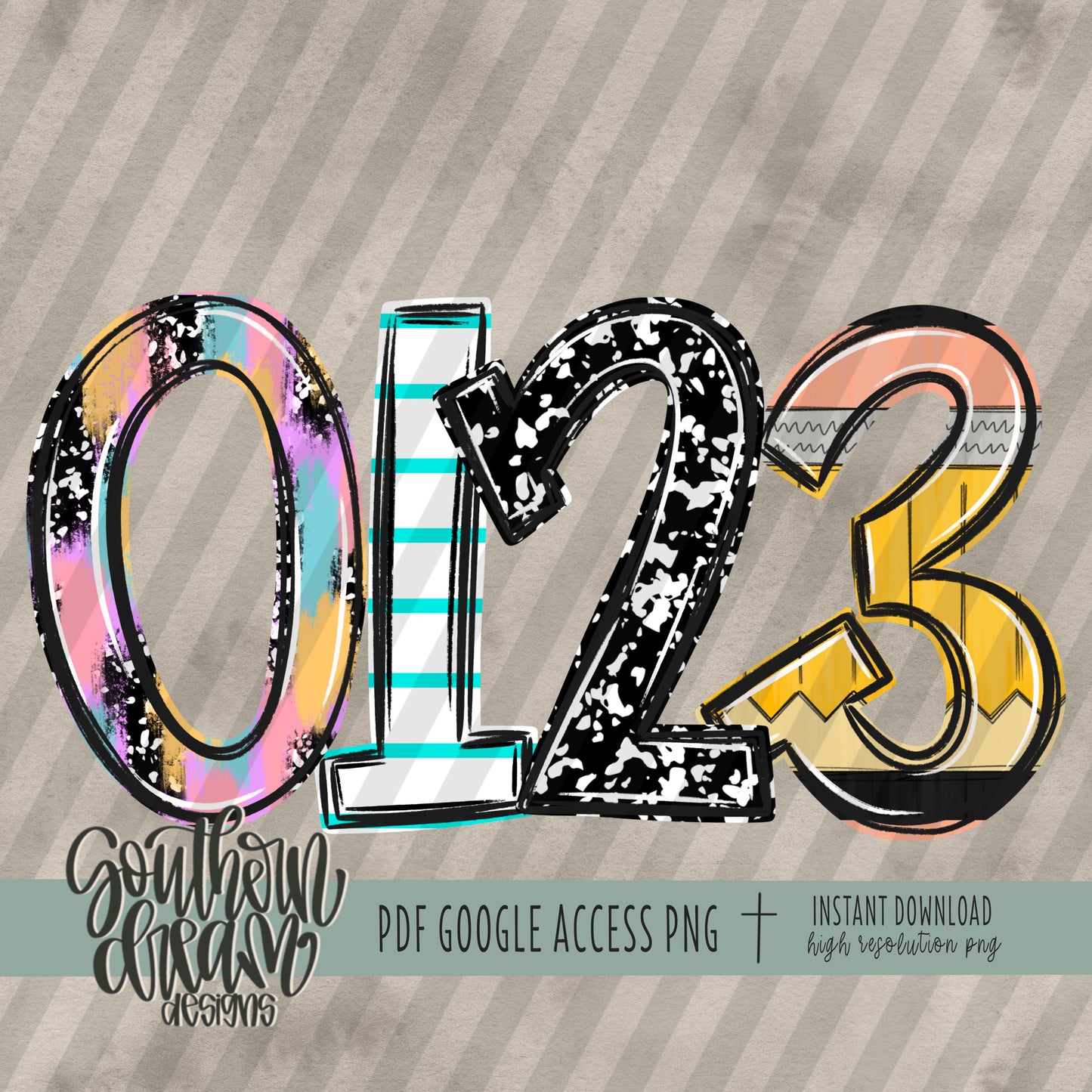 School Doodle Alpha (4 Sets Uppercase, Lowercase, 0-9, Special Characters)