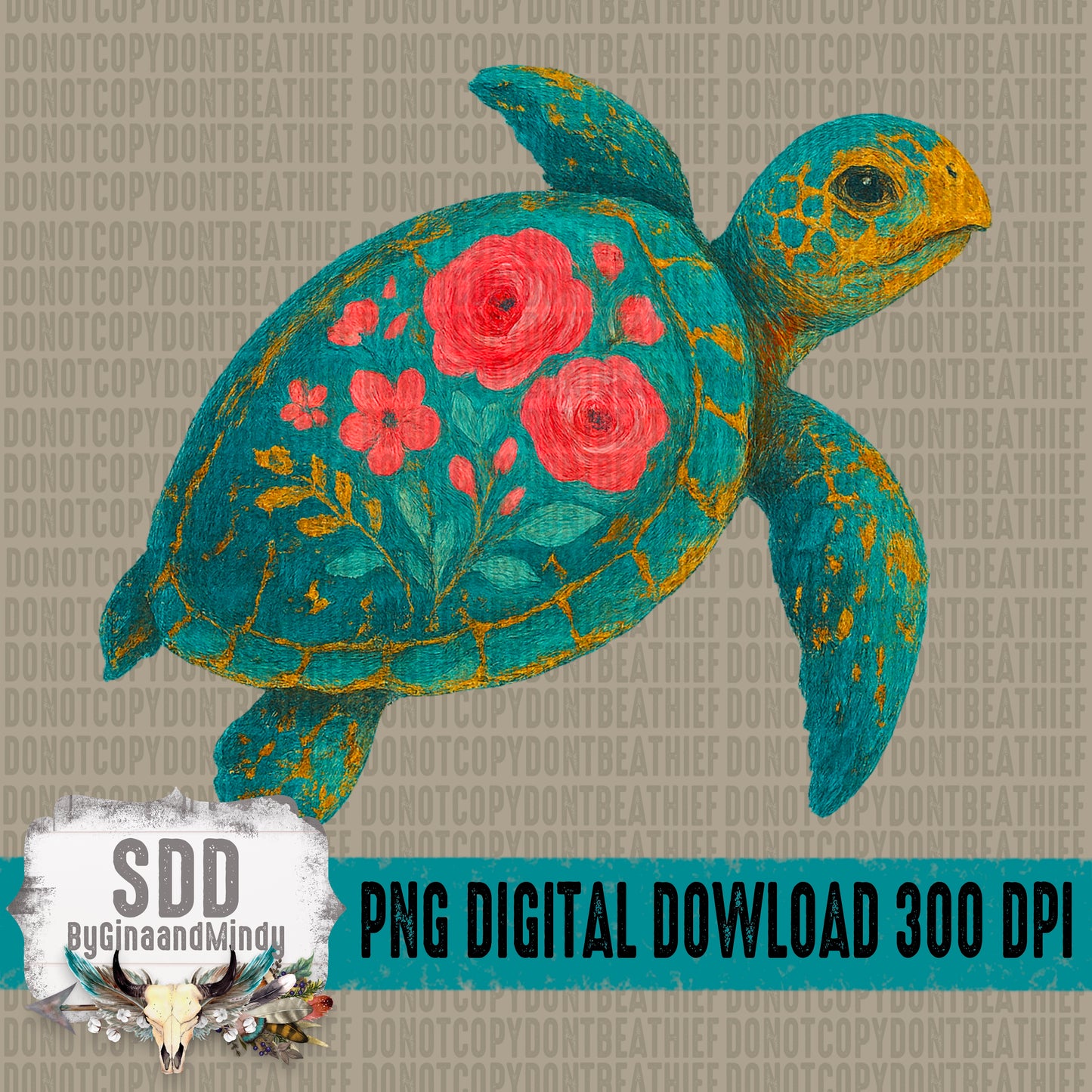 Floral Sea Turtle
