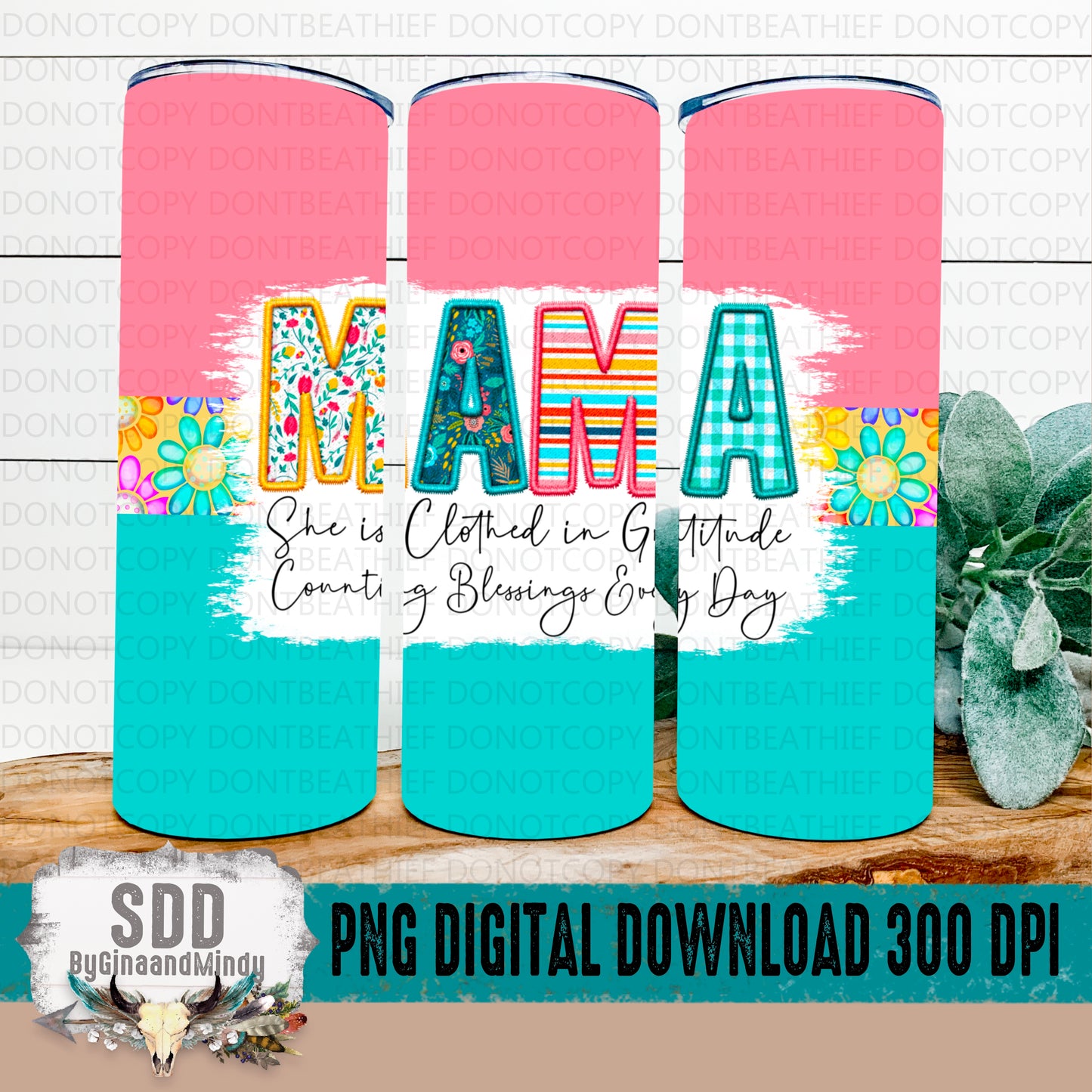 Mama Spring Floral 20 oz Tumbler Digital Design