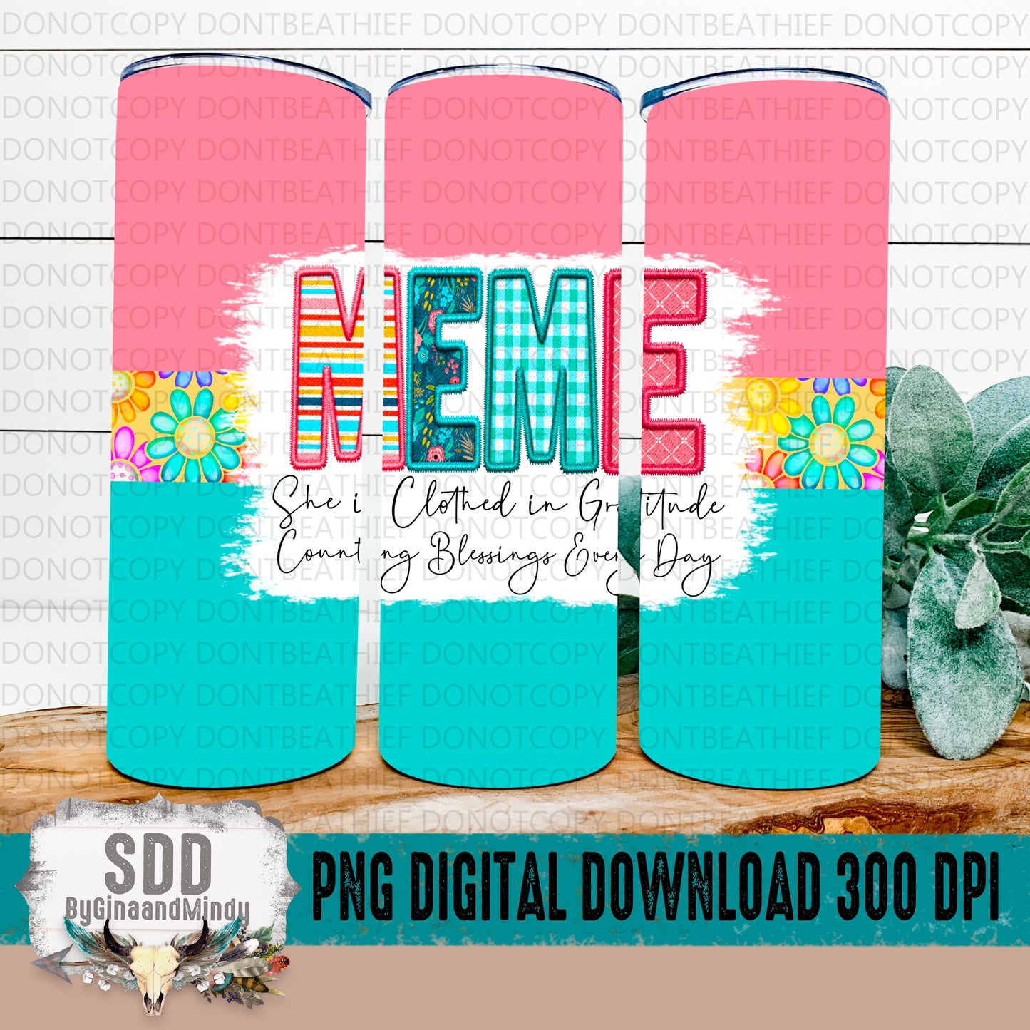 Meme Spring Floral 20 oz Tumbler Digital Design