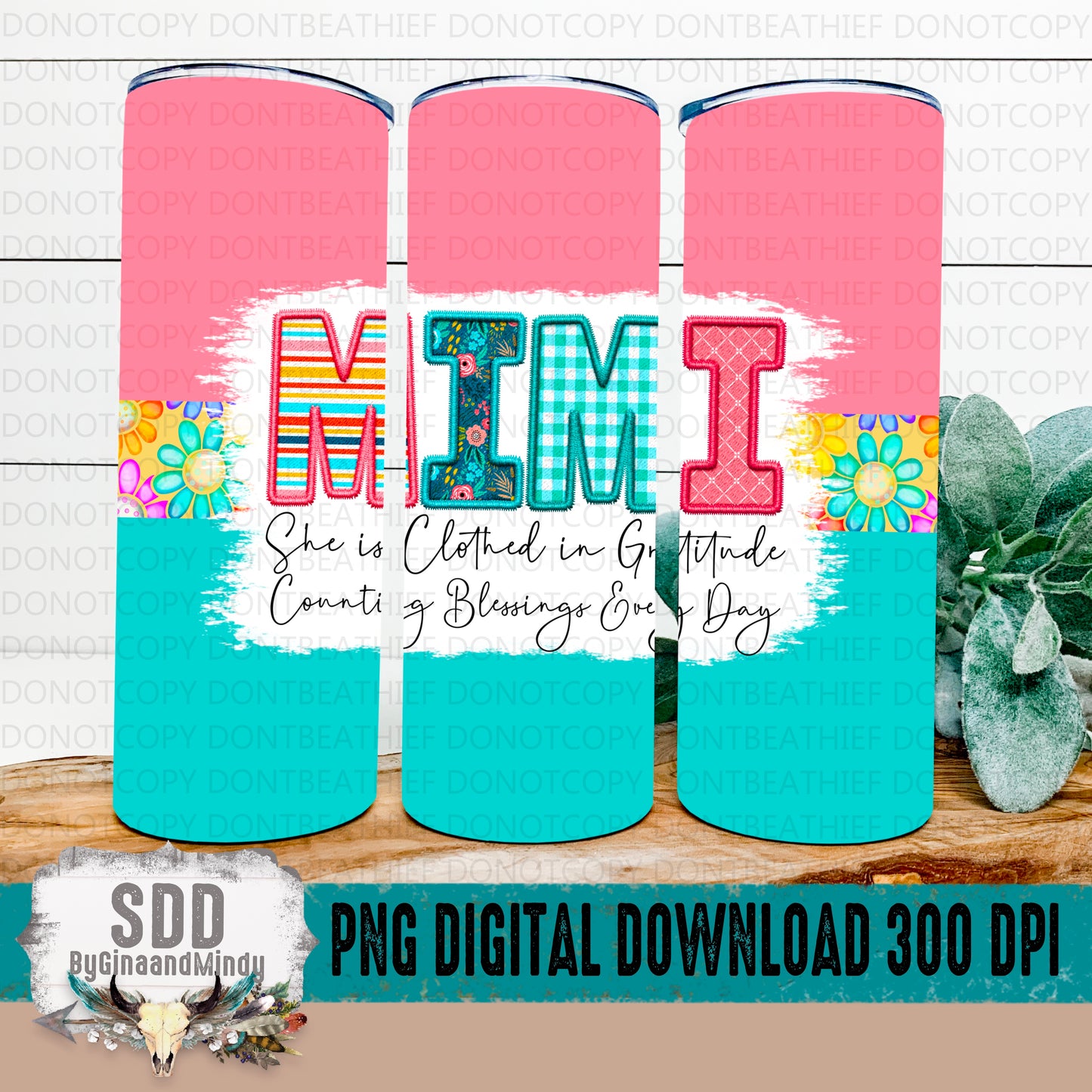 Mimi Spring Floral 20 oz Tumbler Digital Design