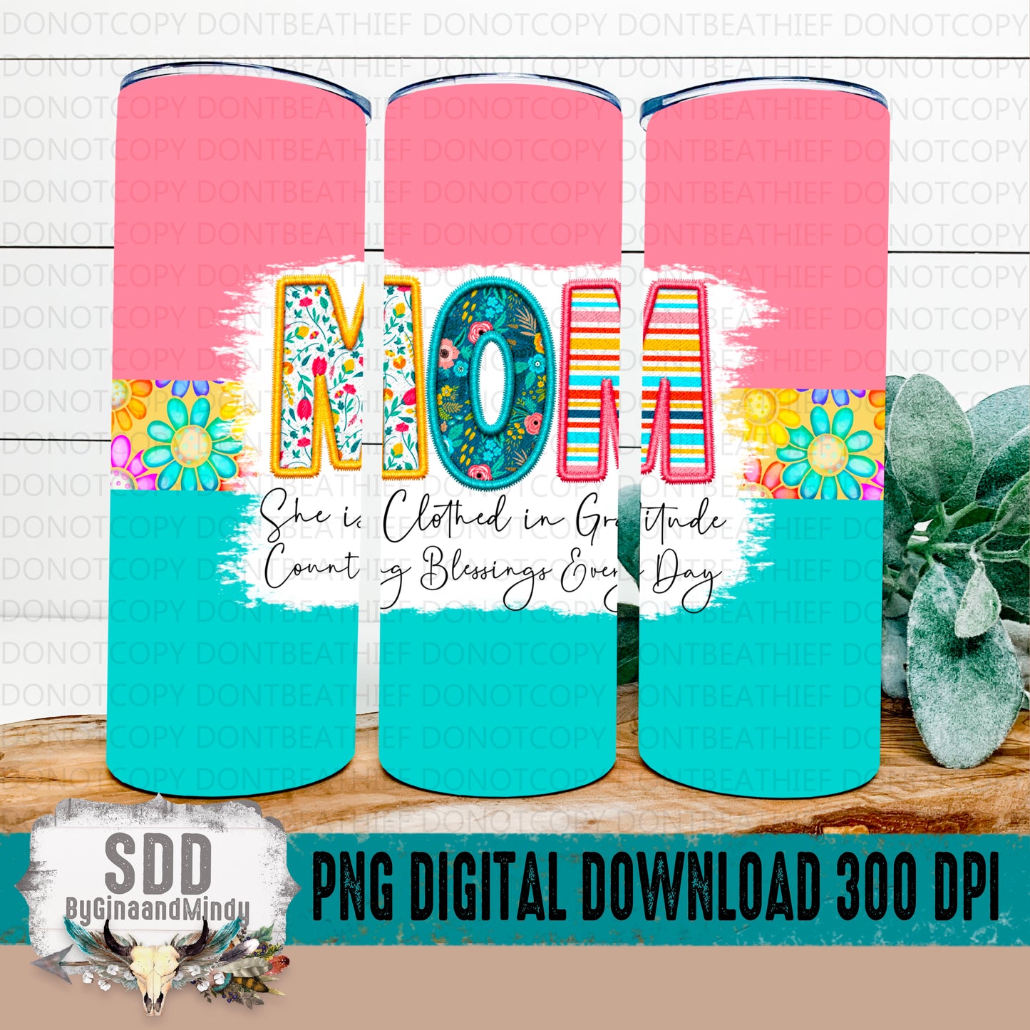 Mom Spring Floral 20 oz Tumbler Digital Design