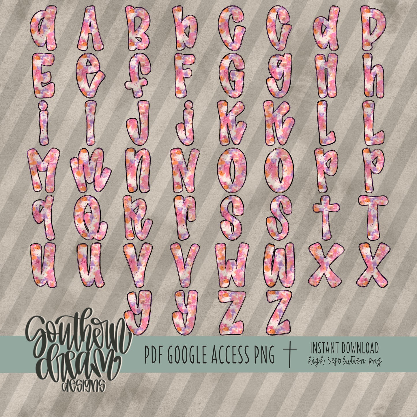 Sherbert Dreams Doodle Alpha (1 Set Aa-Zz)