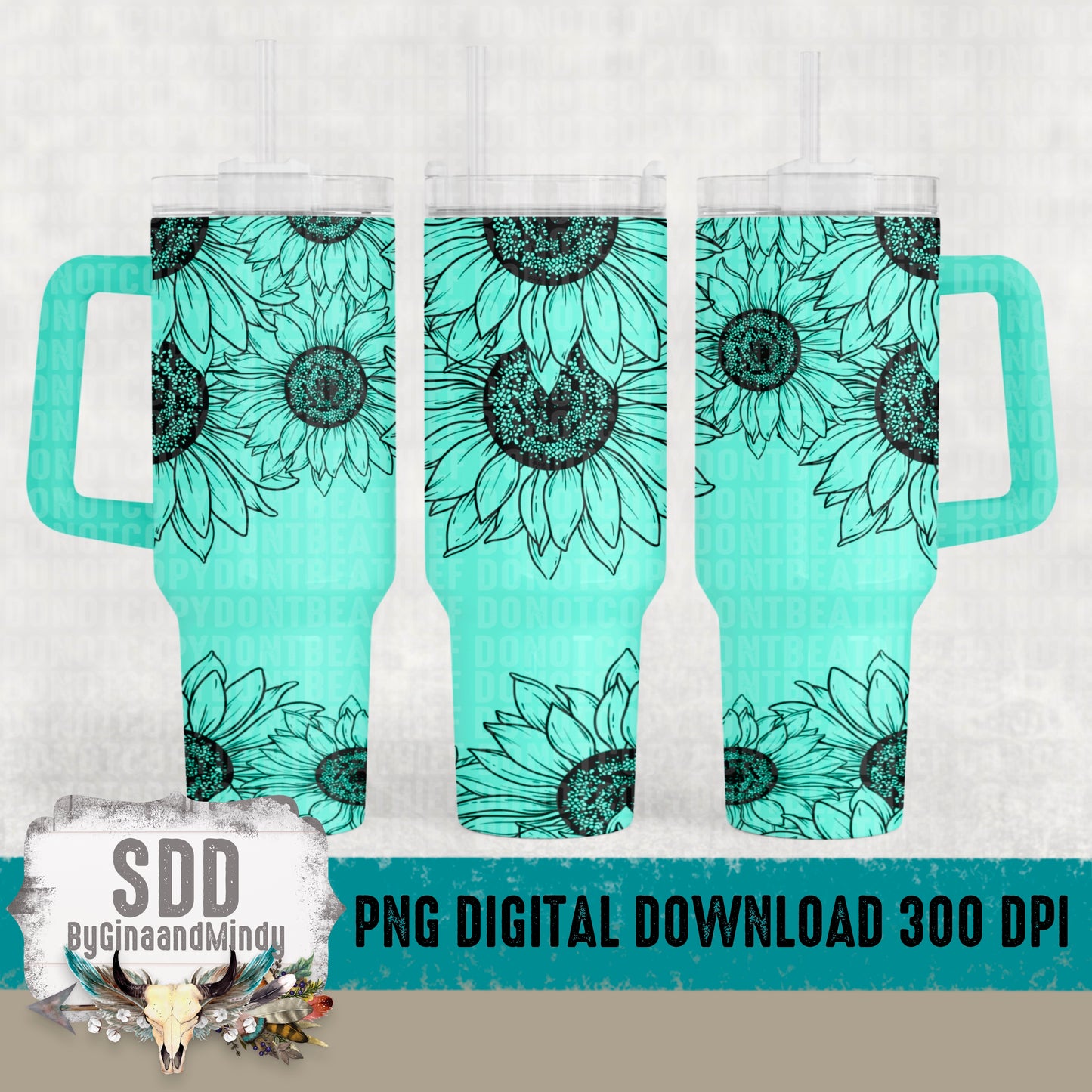 Sunflower Single Color 40oz Tumbler