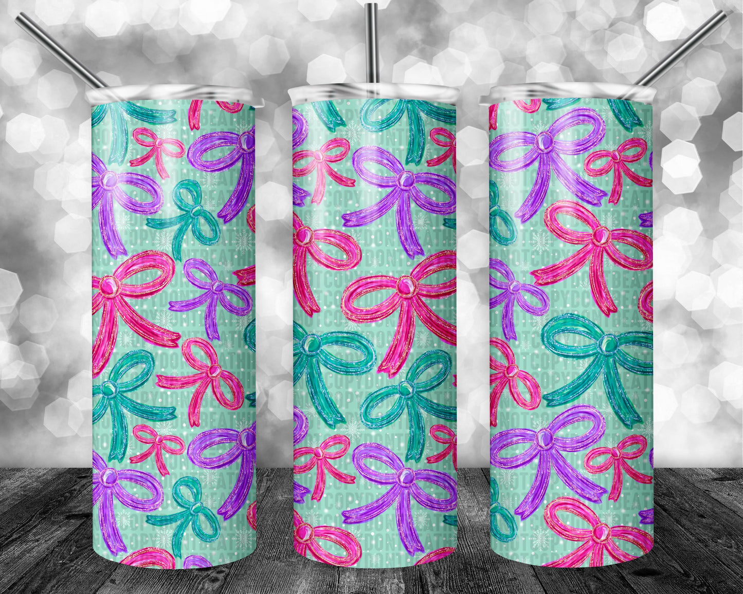 Snowflakes and Bows Option 2 Seamless Bundle