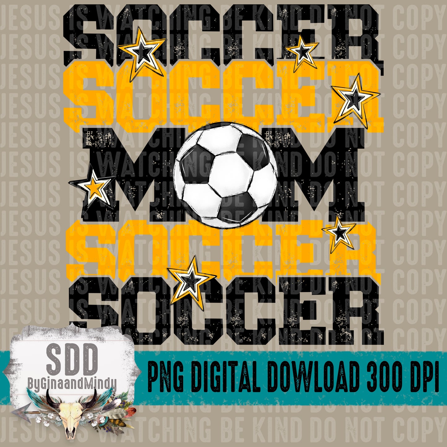 Soccer Mom; Black & Yellow Gold