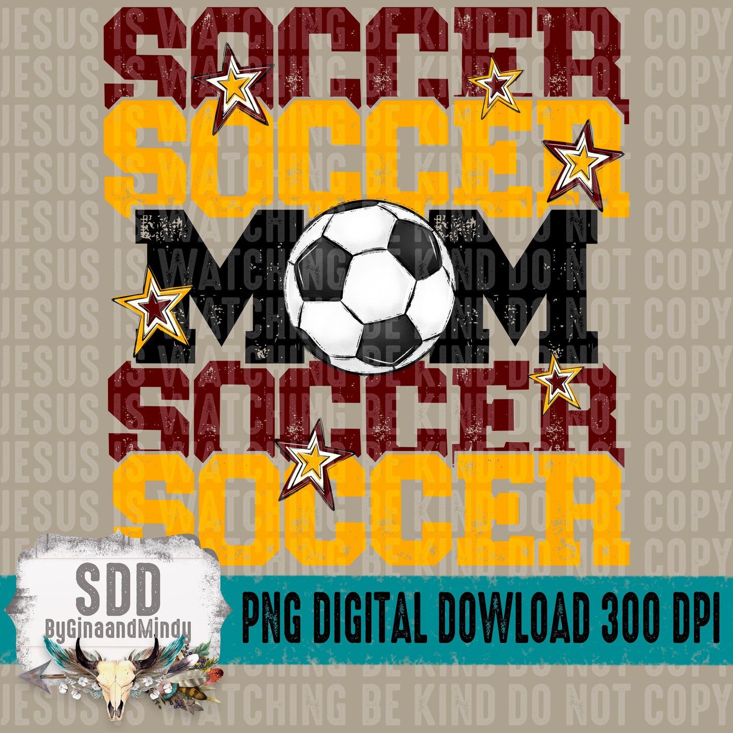 Soccer Mom; Maroon & Yellow Gold