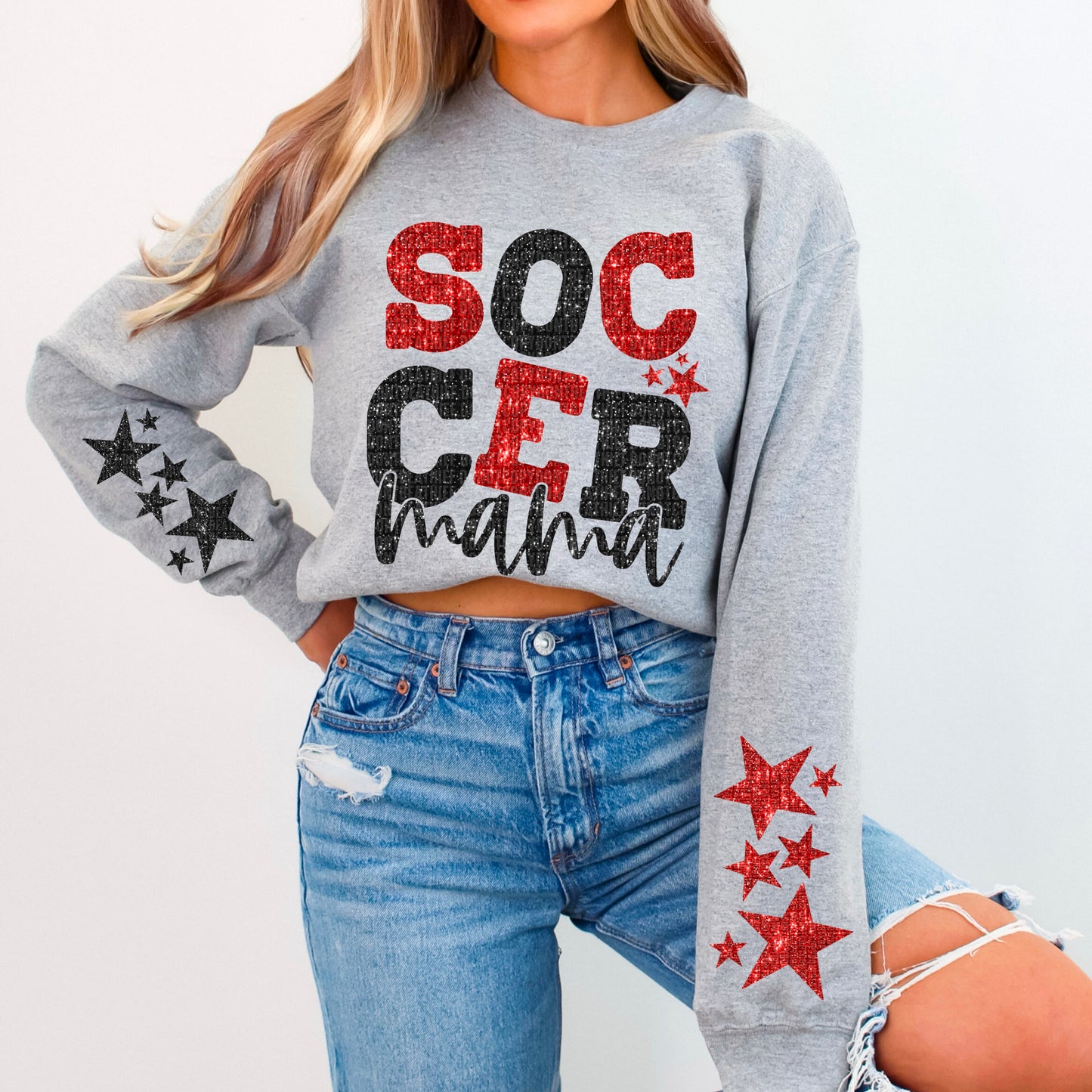 Soccer Mama Bundle With Stars; Black & Red