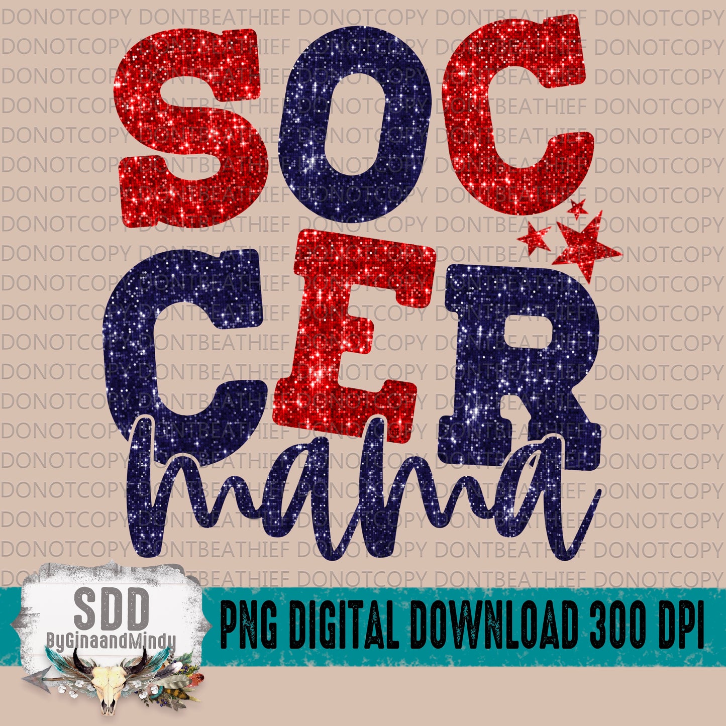 Soccer Mama Bundle With Stars; Red & Navy