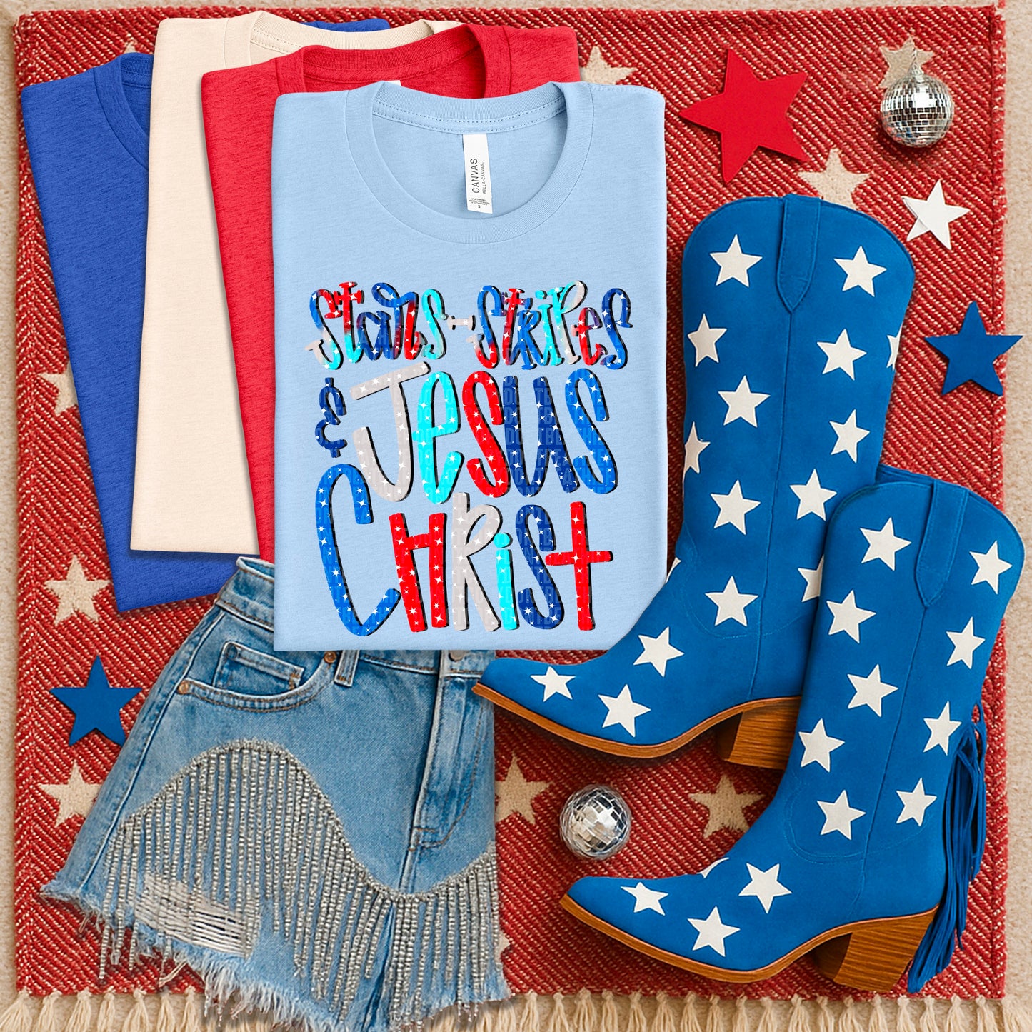 Stars Stripes & Jesus Christ Doodle