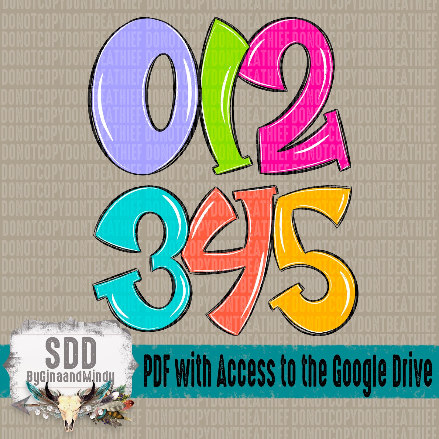 Summer Days Doodle Alpha Set (6 Set Uppercase & Lowercase, 0-9, + Special Characters)