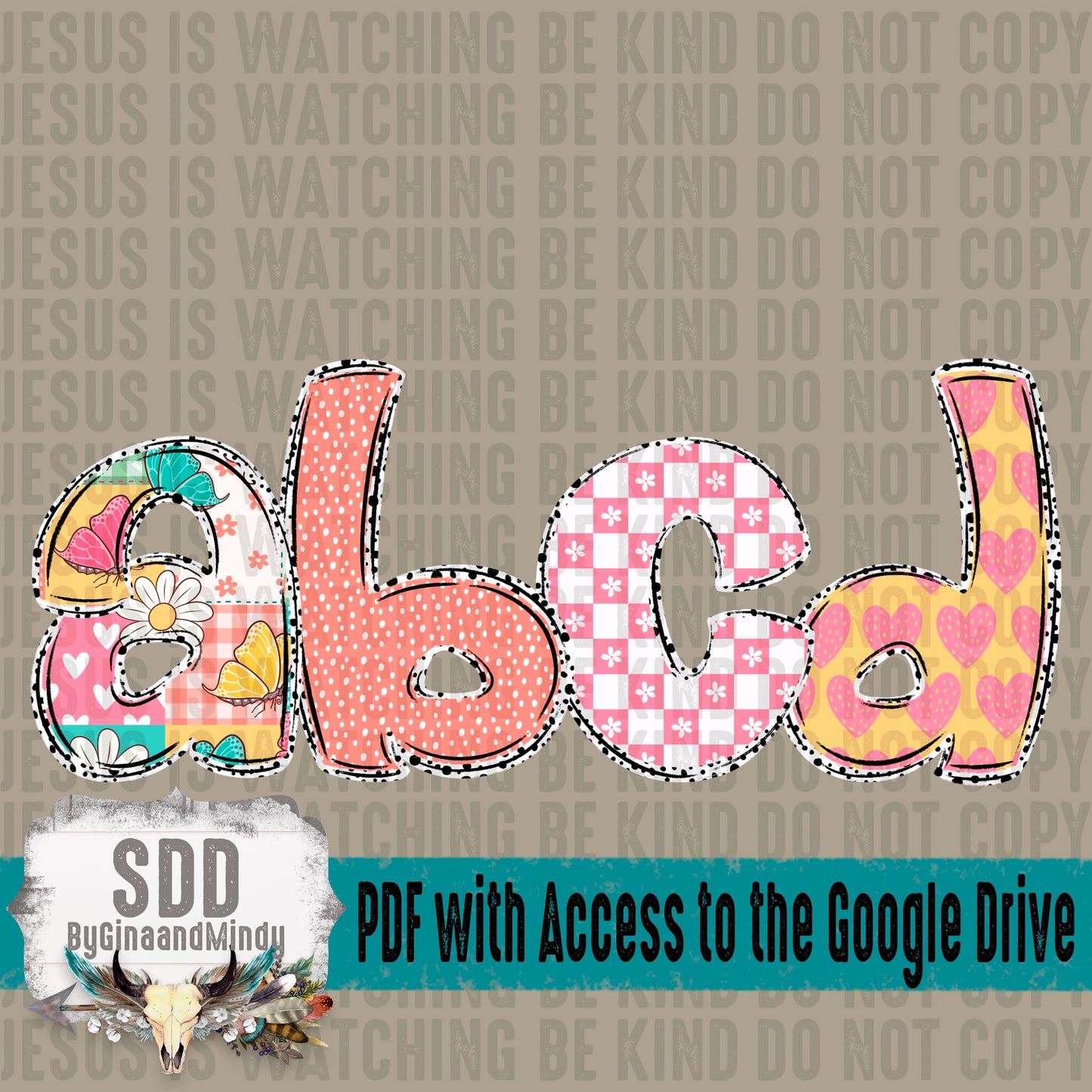 Summer Patches & Doodle Alpha (4 Set Uppercase & Lowercase, 0-9, + Special Characters)