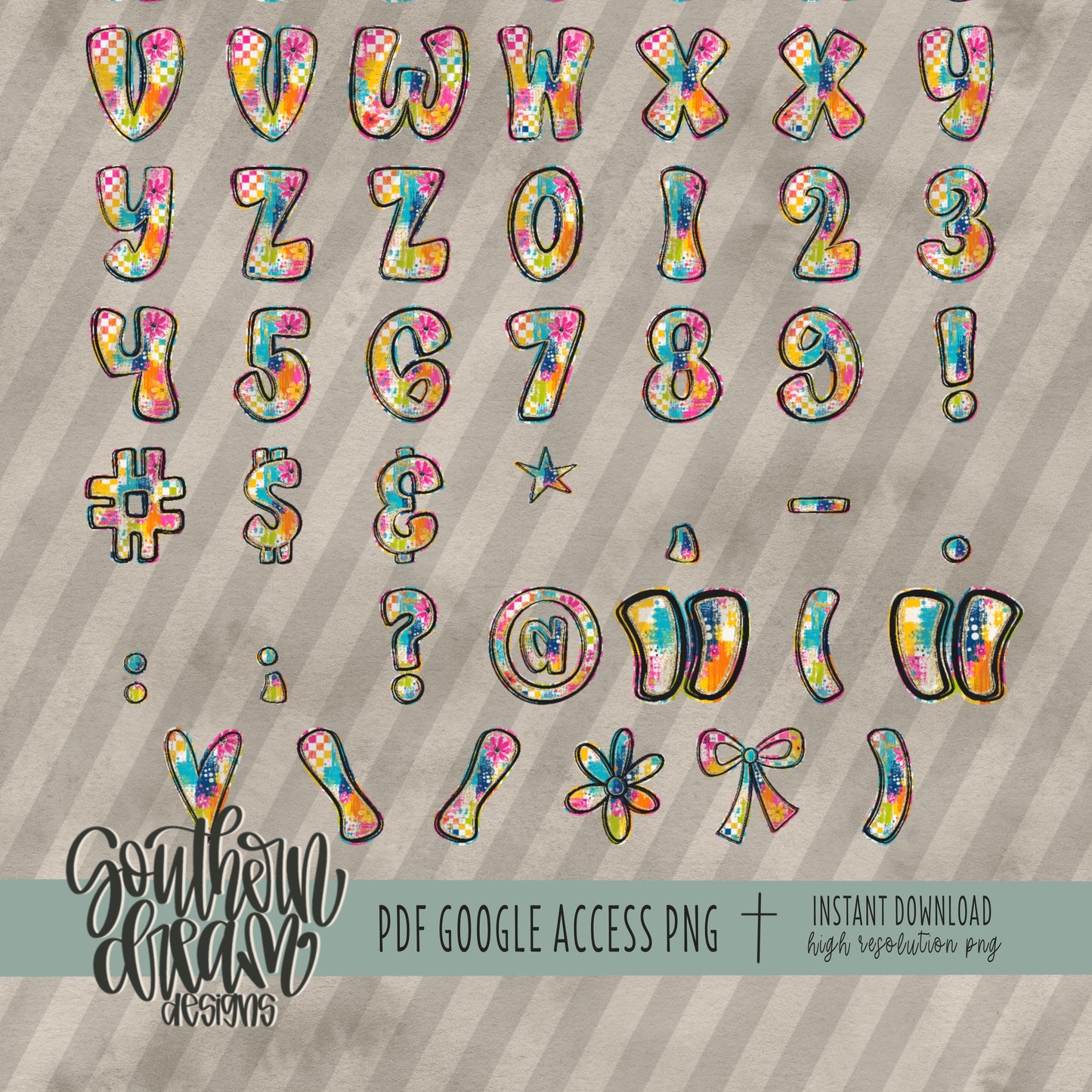 Summer Pop Alpha (3 Sets Aa-Zz, 0-9, Special Characters, Special Shapes)