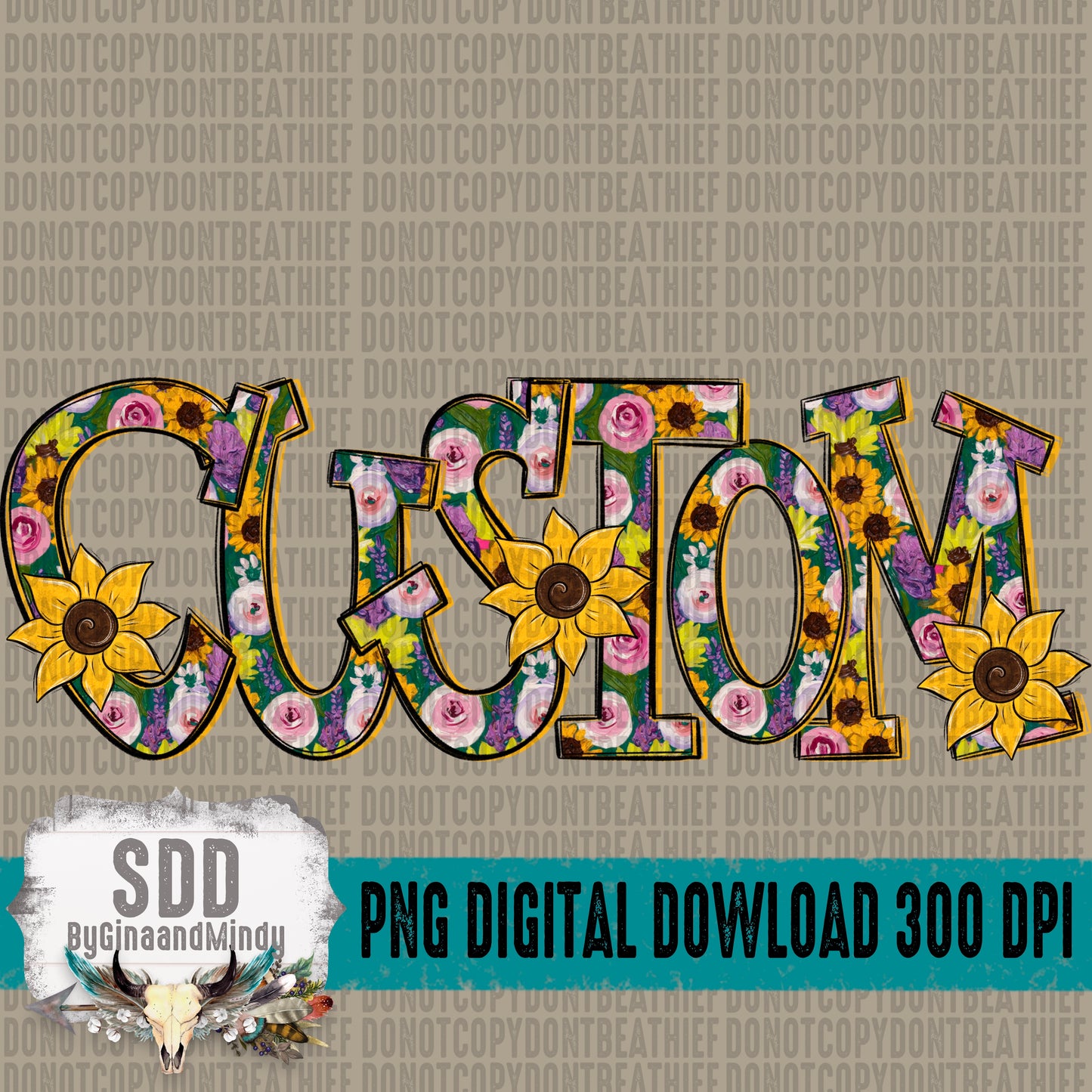 Floral Sunflowers; Custom