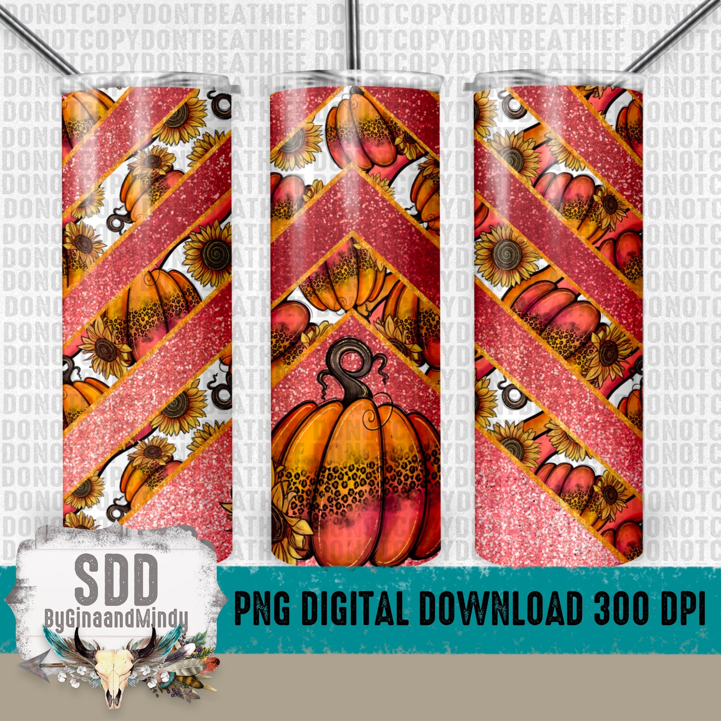 Sunflower Leopard Pumpkin 20oz Tumbler