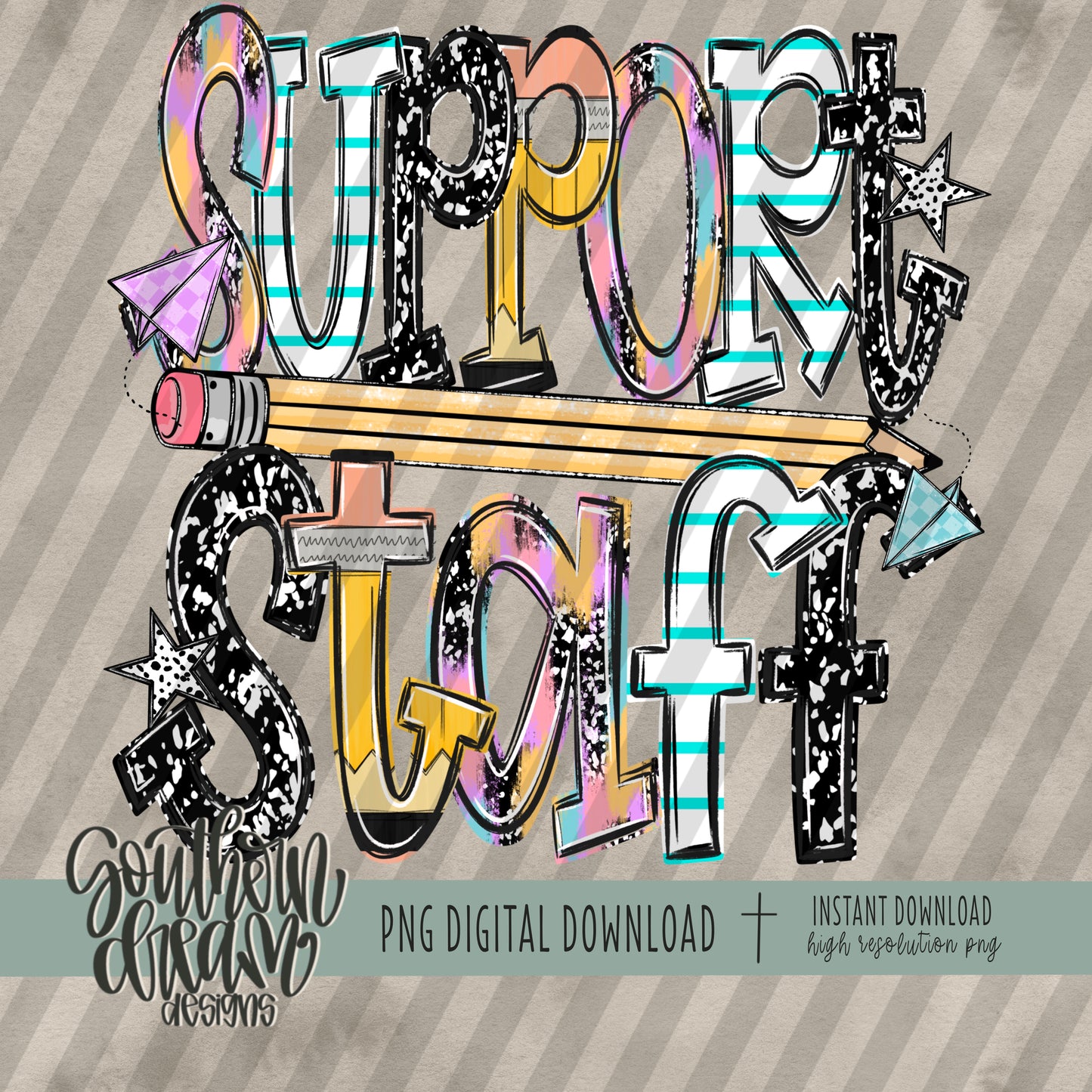 School Doodle Collection; Support Staff