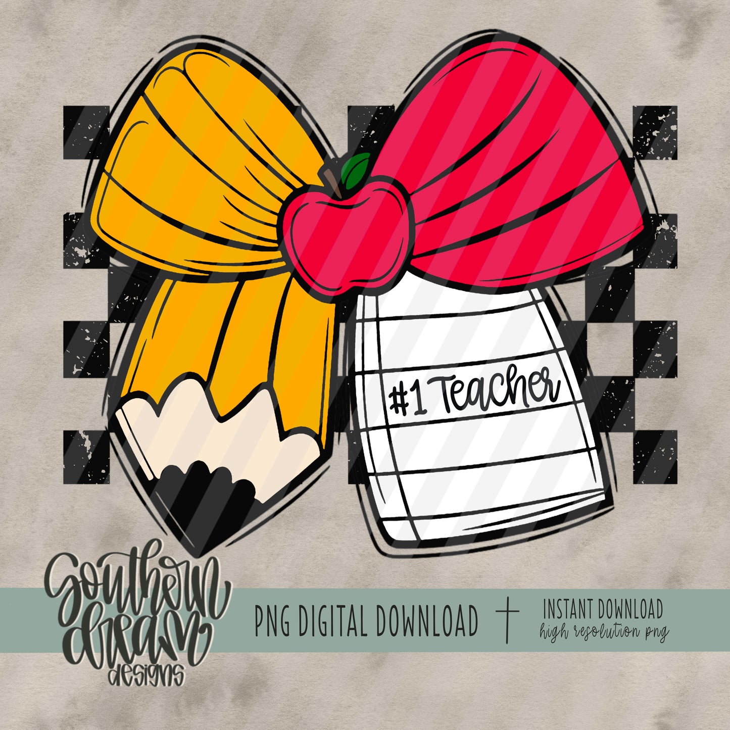 Teacher Bow Checkered