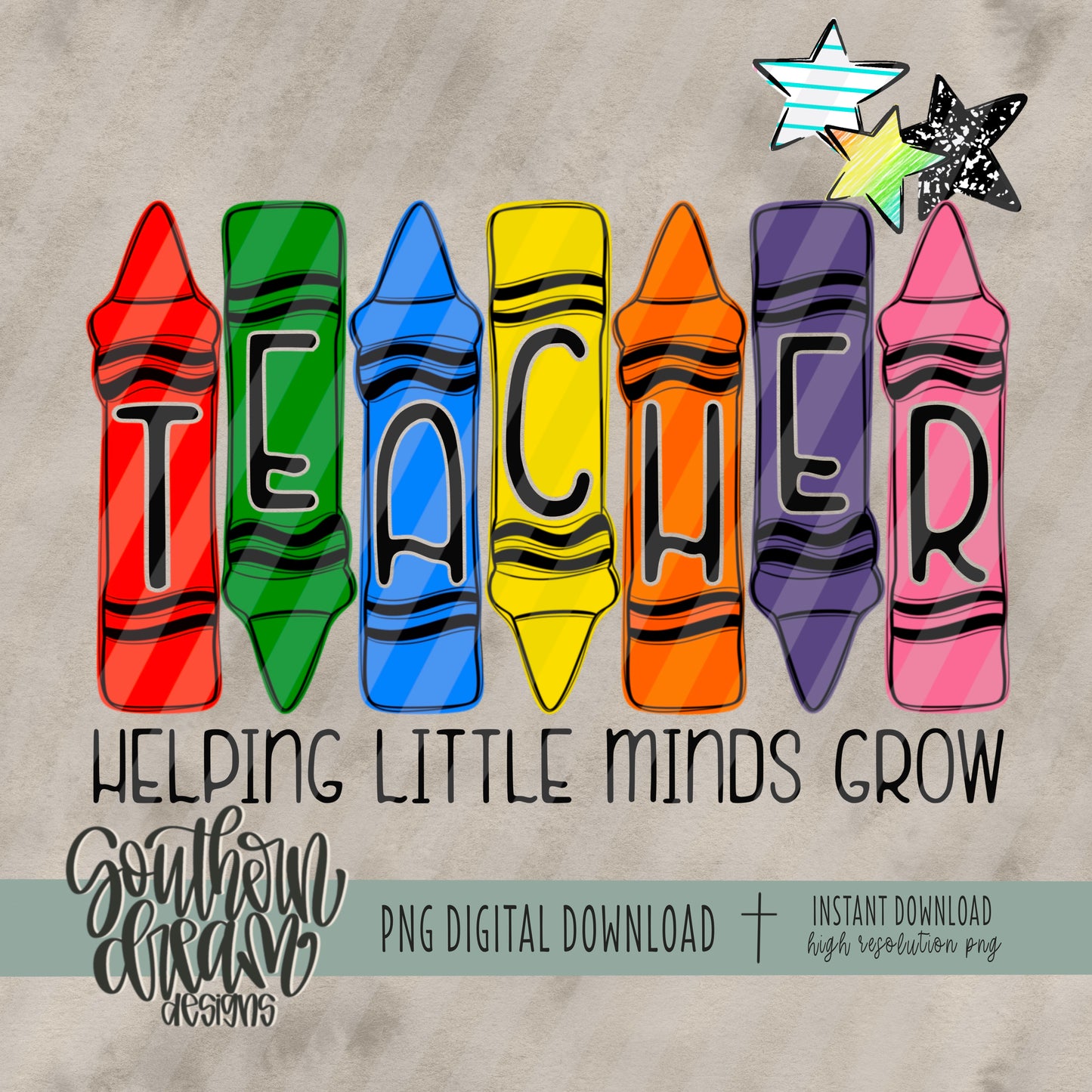 Teacher Helping Little Minds Crayons