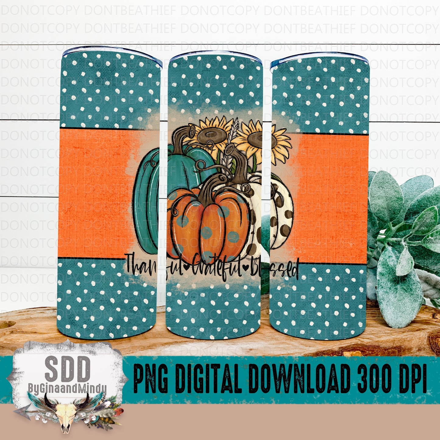 Thankful Grateful Blessed 20oz Tumbler