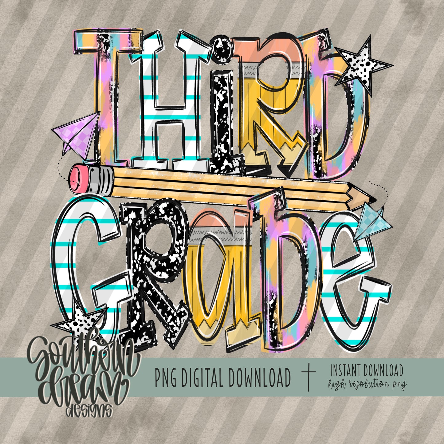 School Doodle Collection; Third Grade