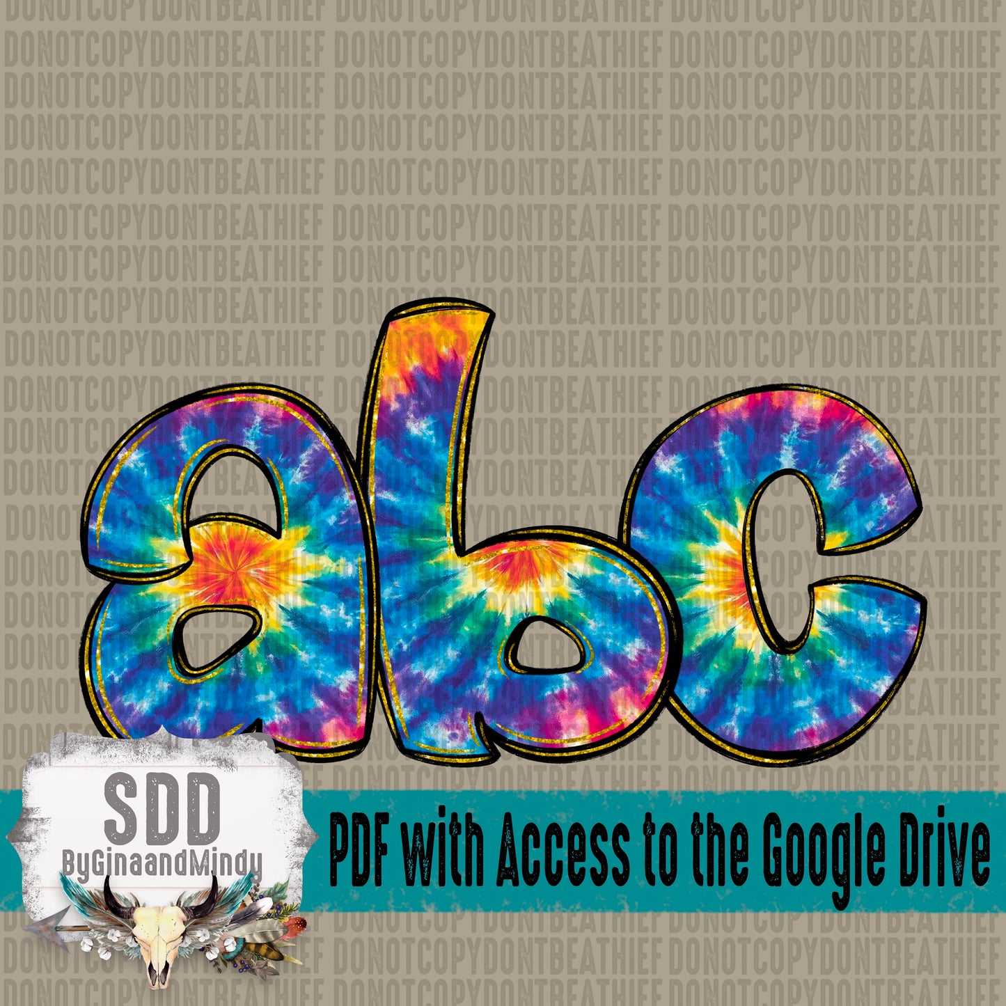 Chunky Tie Dye Doodle Alpha Set (1 Set Uppercase & Lowercase, 0-9, + Special Characters)