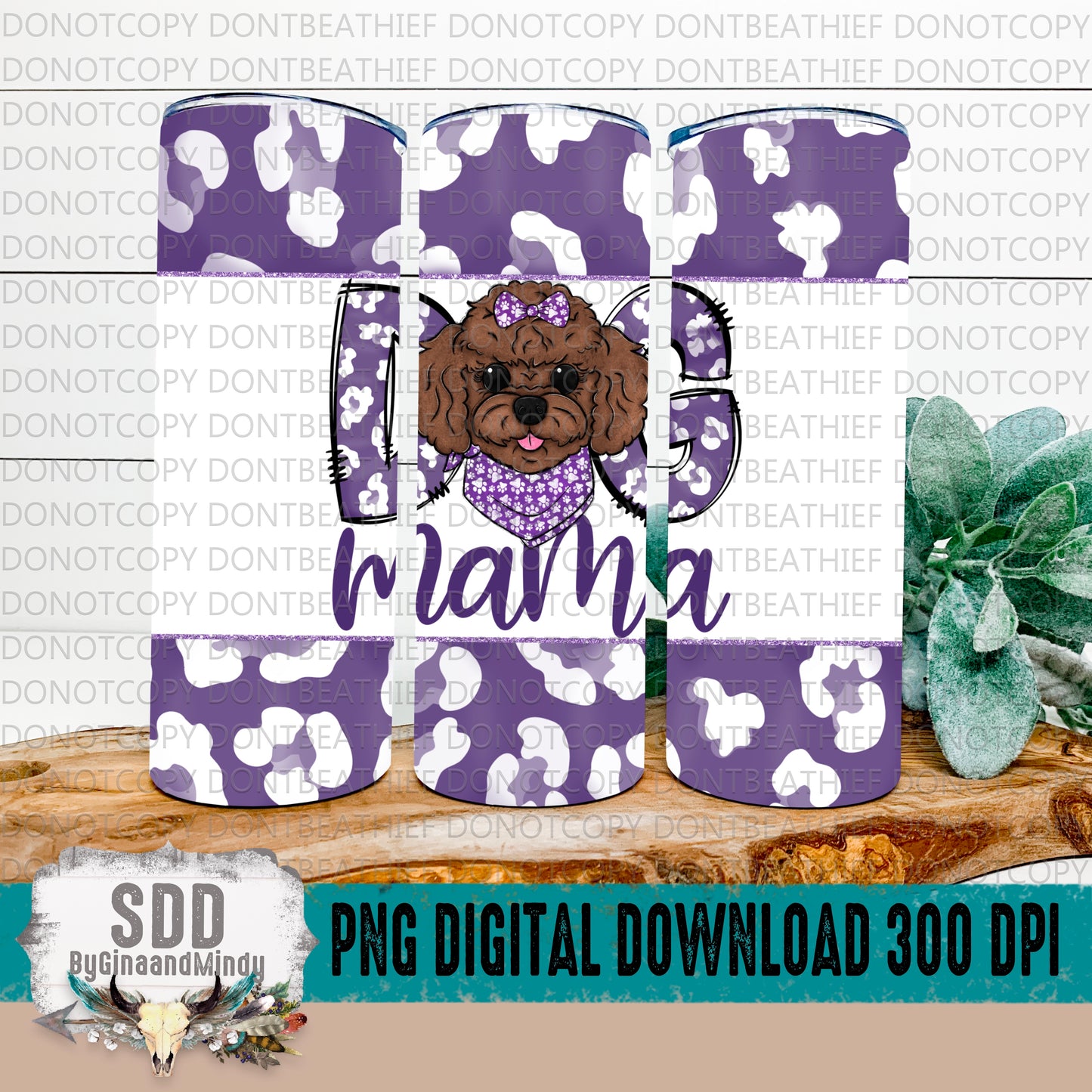 Toy Poodle Dog Mama Digital Tumbler