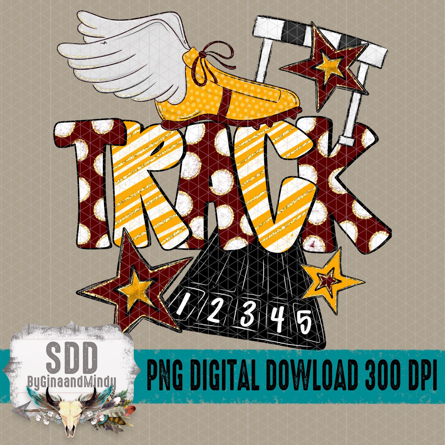 Track Doodle Collection; Burgundy and Yellow Gold