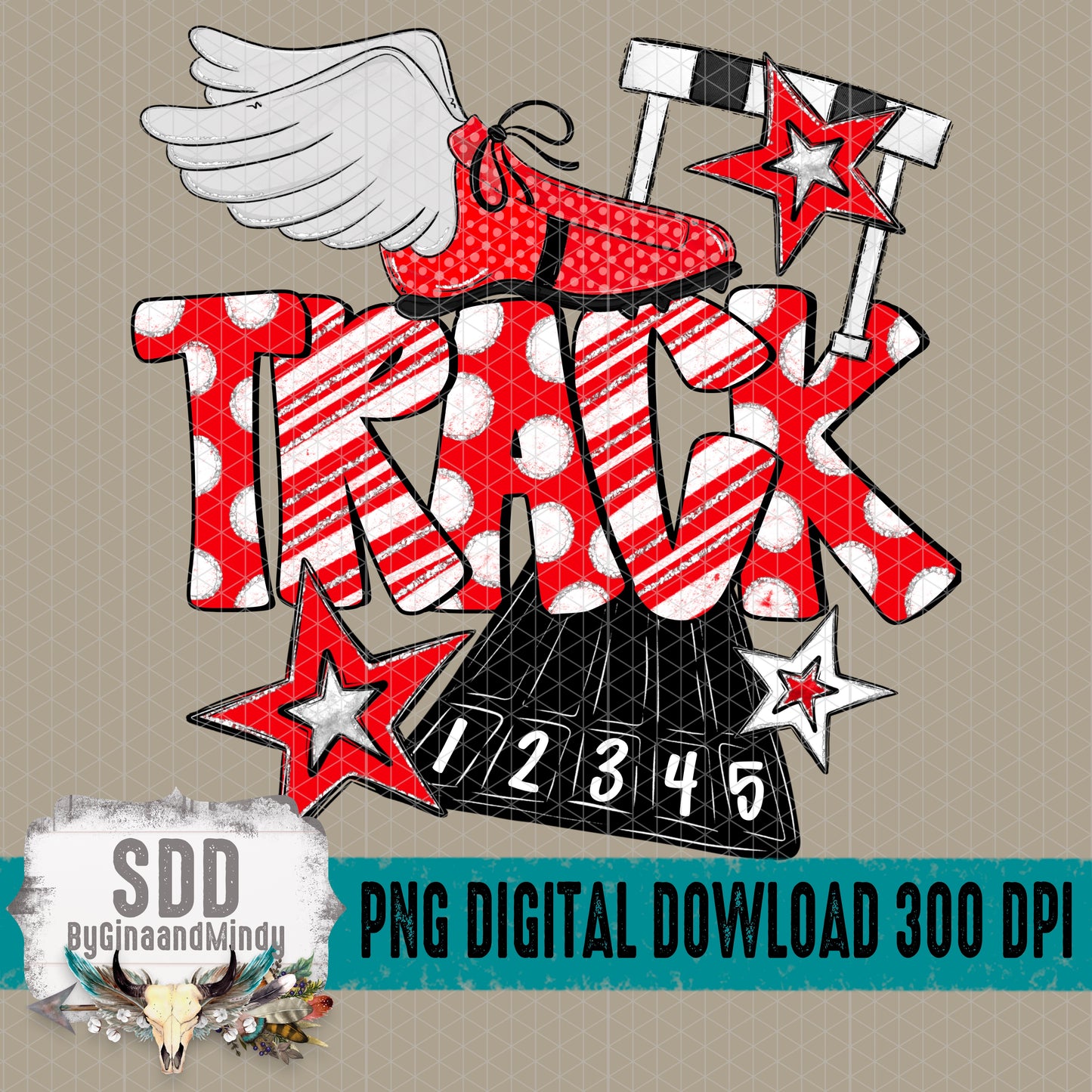 Track Doodle Collection; Red and White