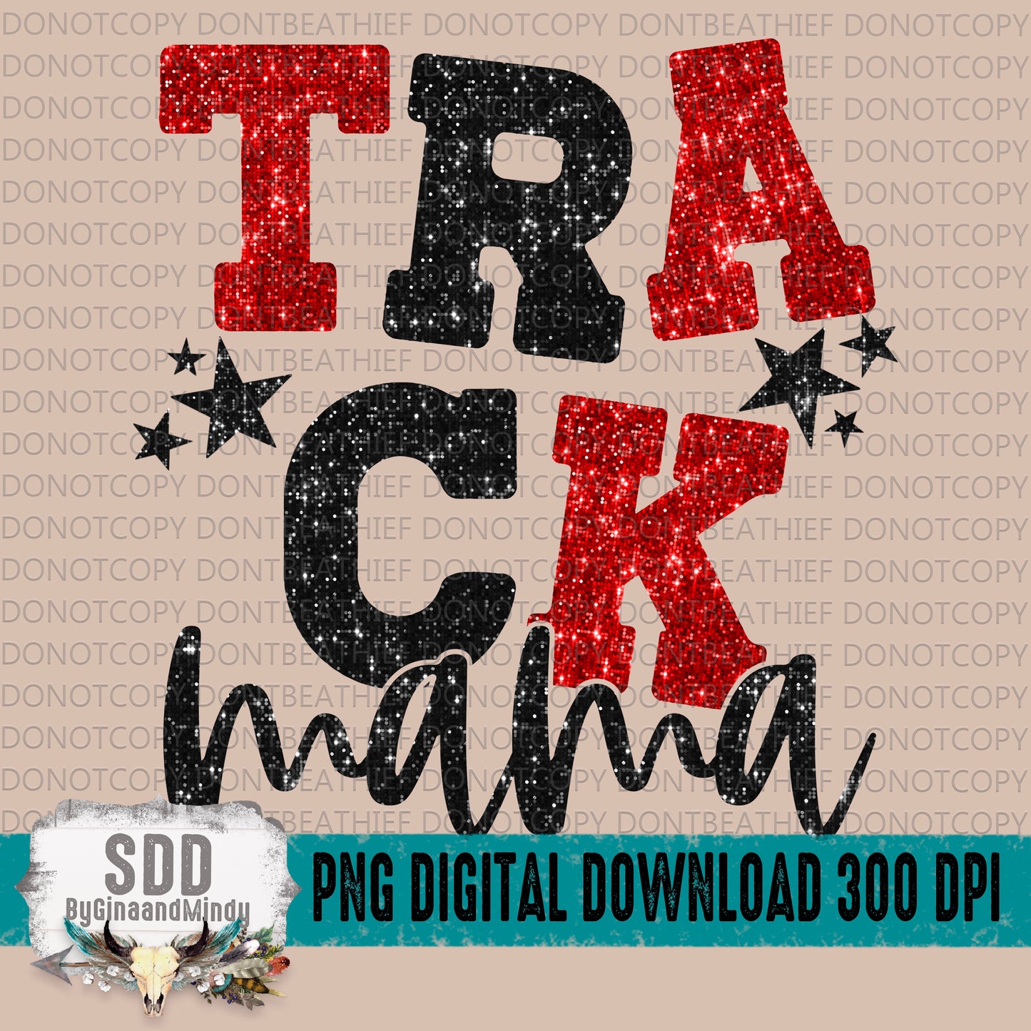 Track Mama Bundle With Stars; Black & Red