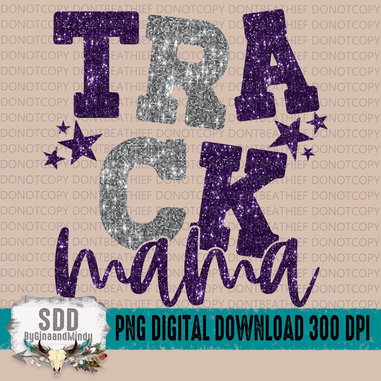 Track Mama Bundle With Stars; Purple & Silver