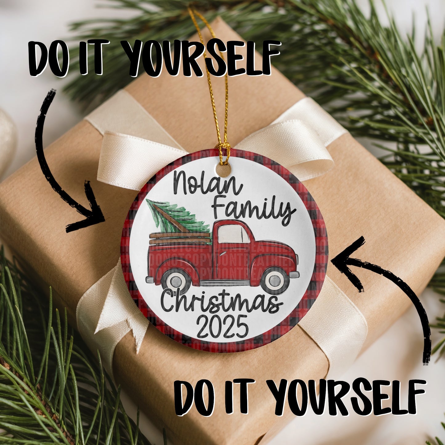 Red Truck Christmas Ornament DIY