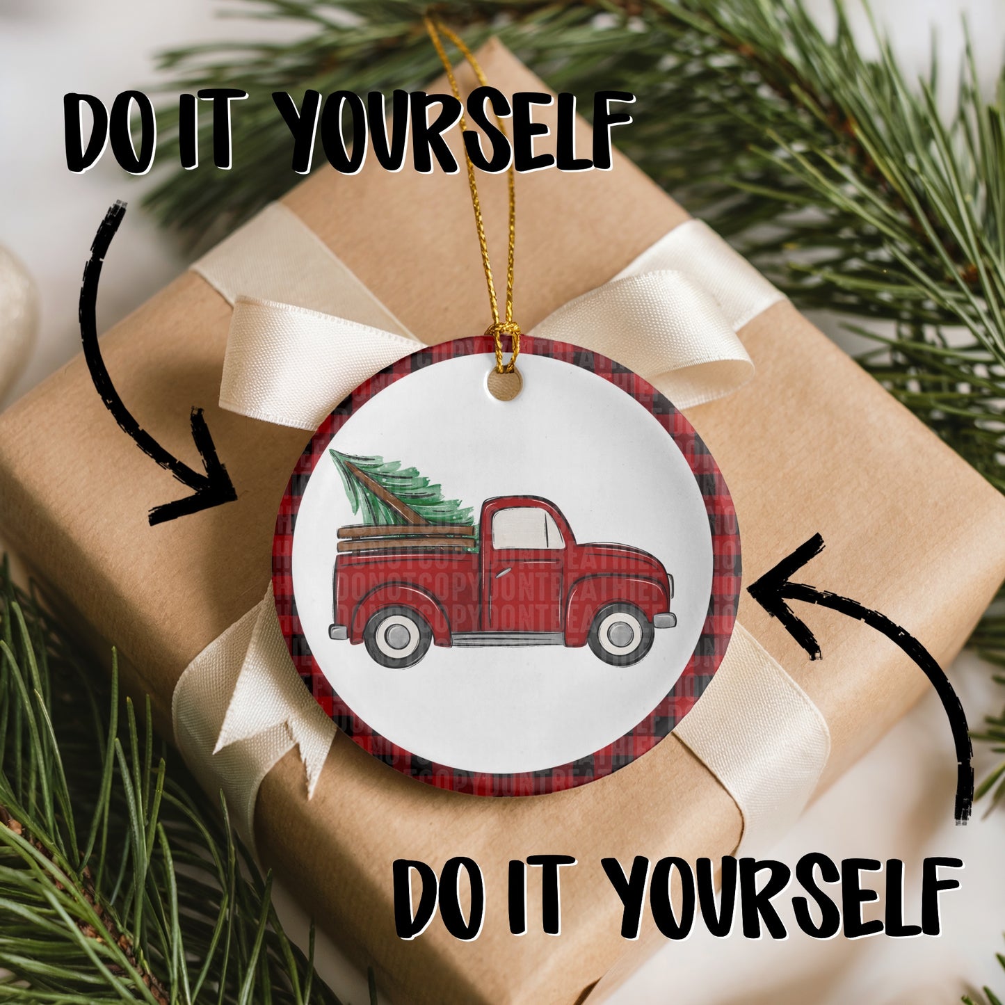 Red Truck Christmas Ornament DIY