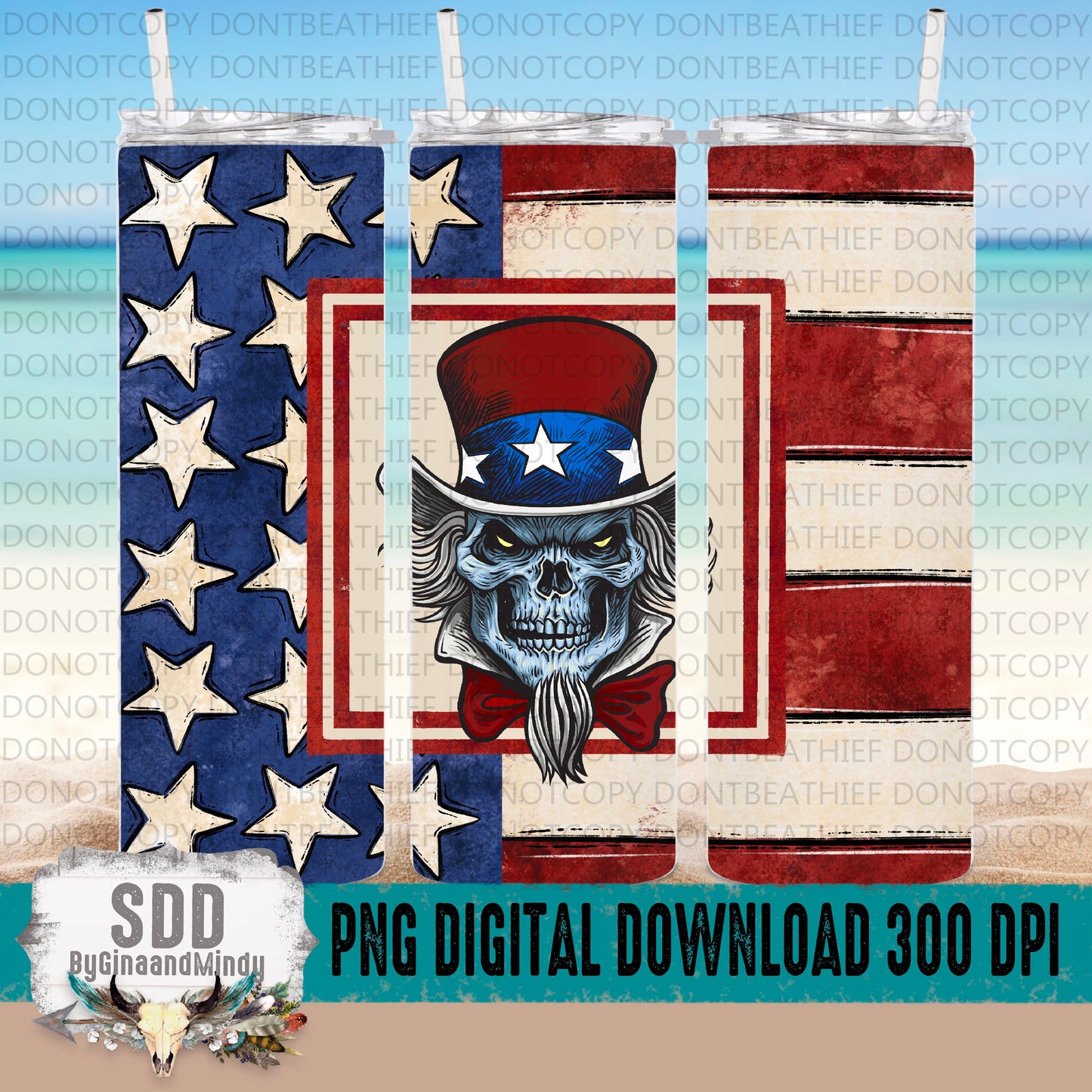 Uncle Sam Skellie Patriotic 20oz Tumbler
