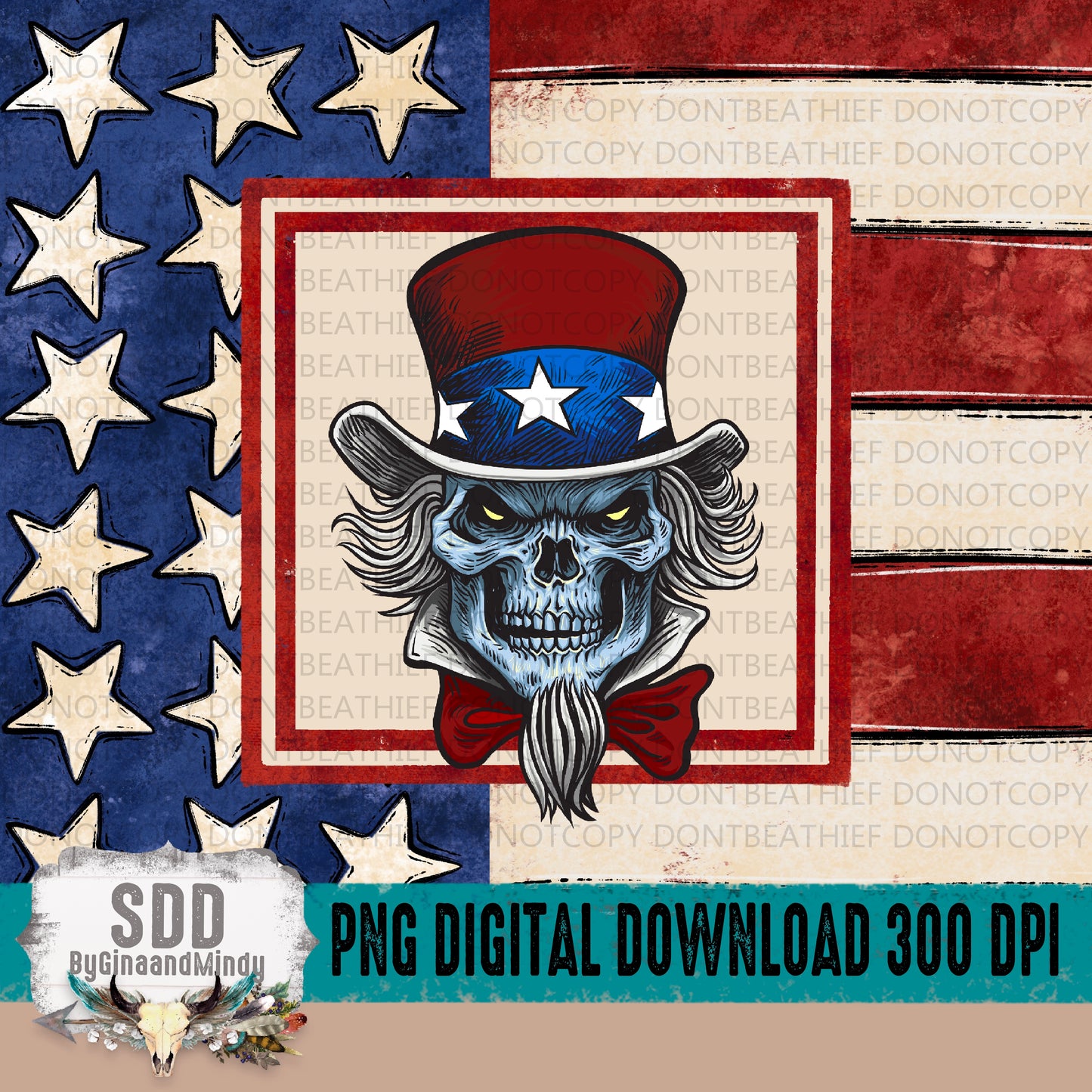 Uncle Sam Skellie Patriotic 20oz Tumbler
