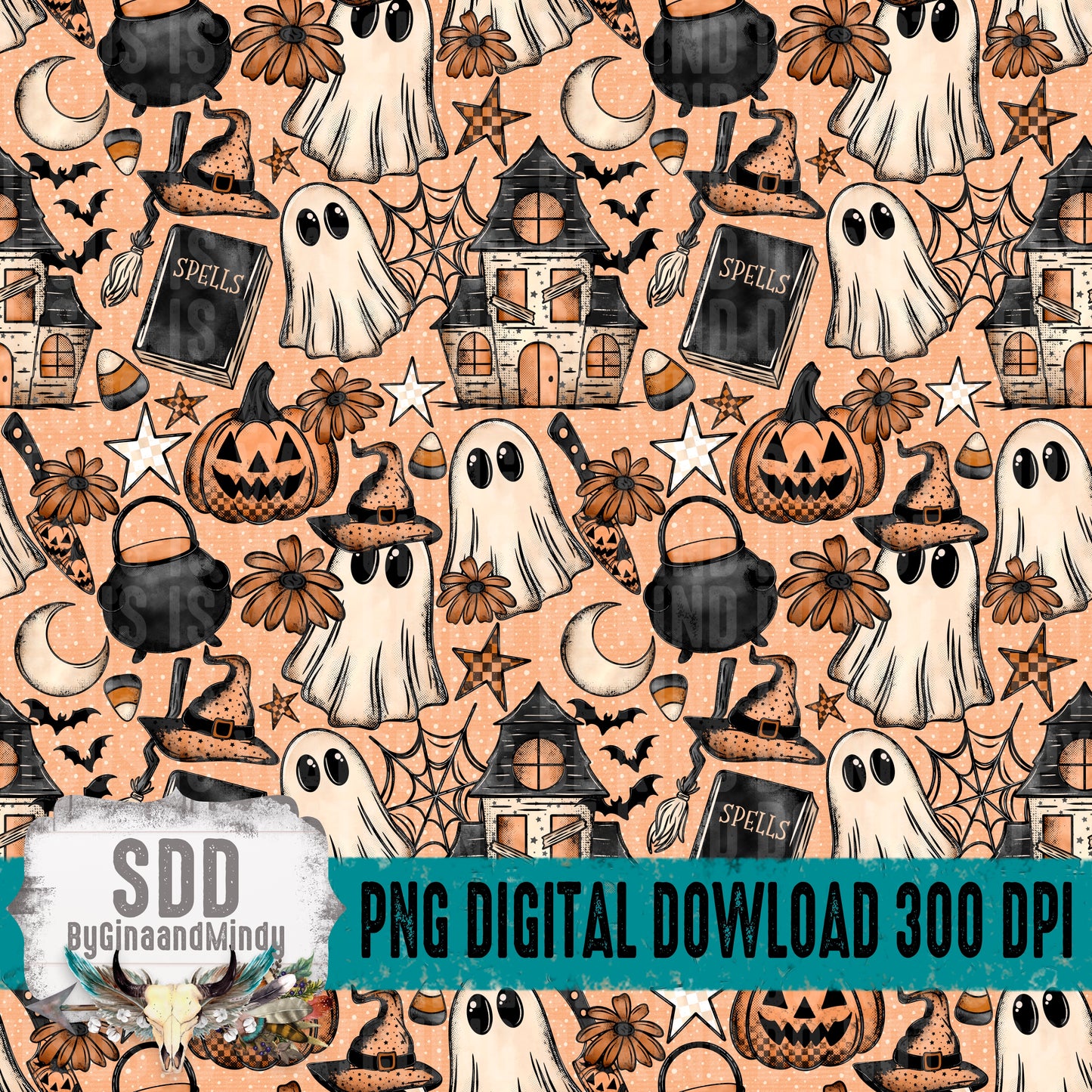 Vintage Spooky Halloween Seamless Bundle