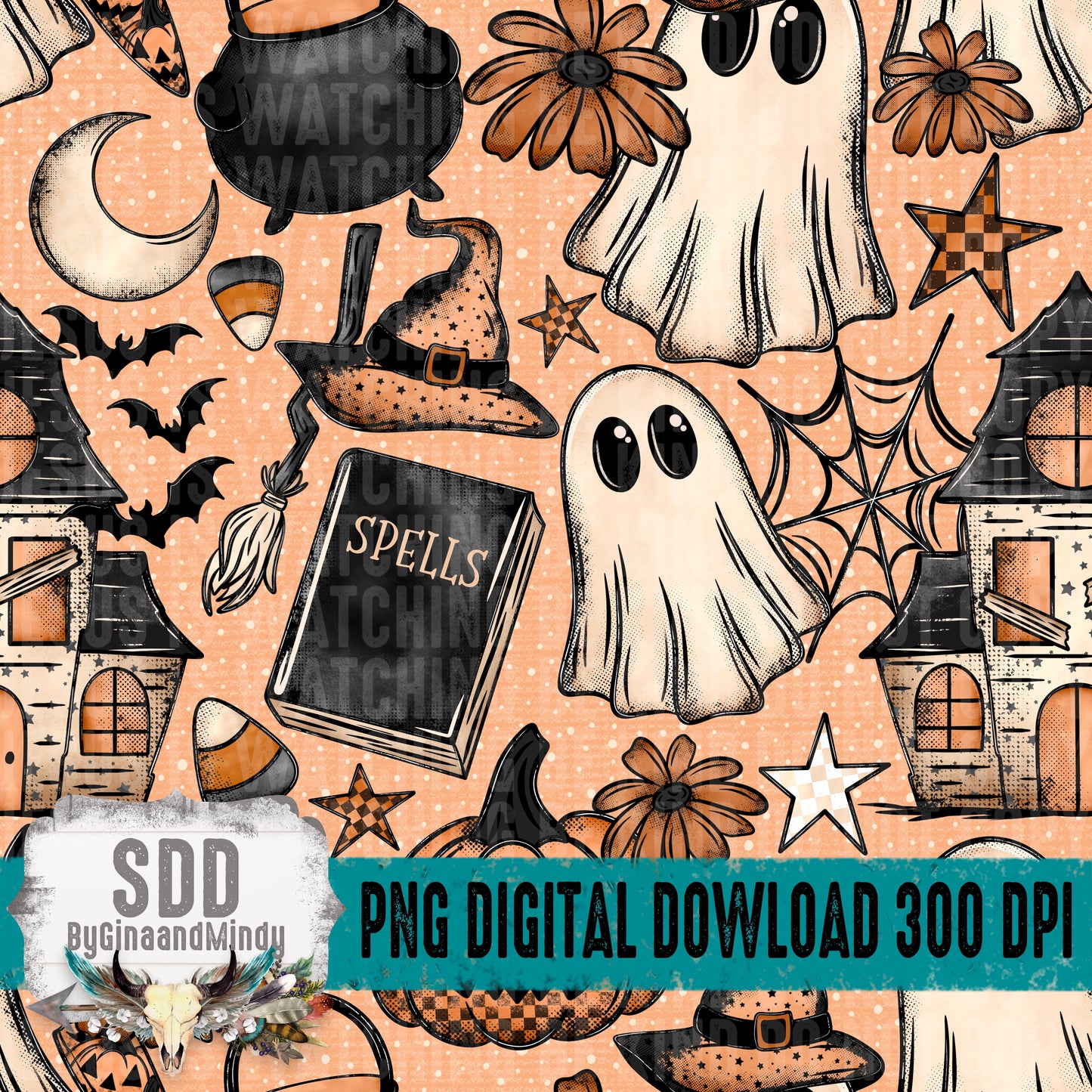 Vintage Spooky Halloween Seamless Bundle