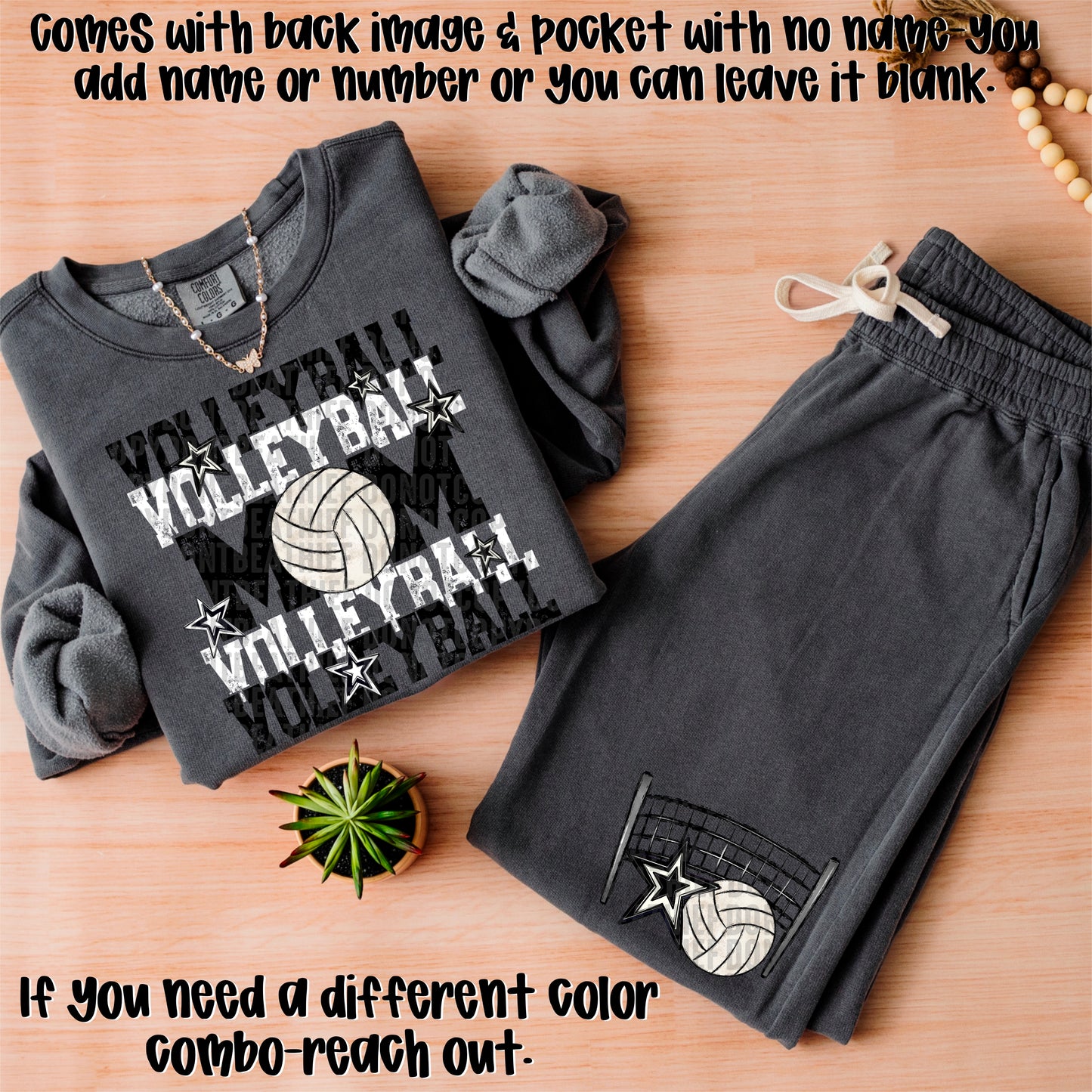 Volleyball Mom; Black & White